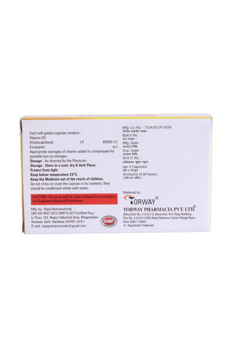 Argical D3 Capsule 4's, Pack of 4 Argical D3 Capsule 4's, Pack of 4