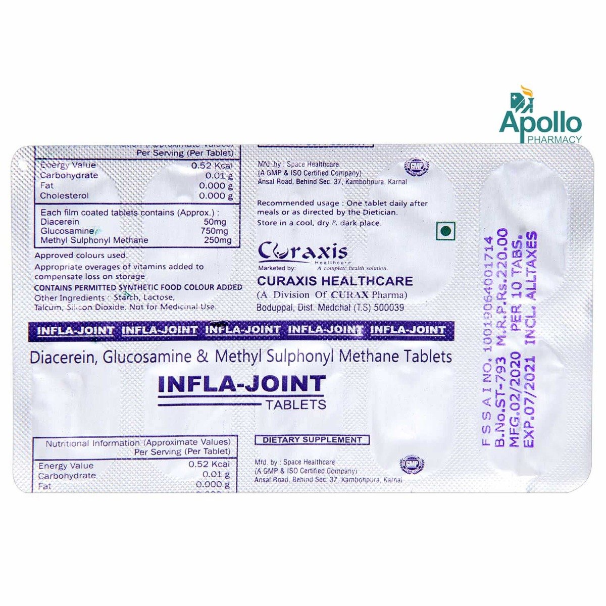 Infla-Joint Tablet 10's, Pack of 10 TABLETS Infla-Joint Tablet 10's, Pack of 10 TABLETS