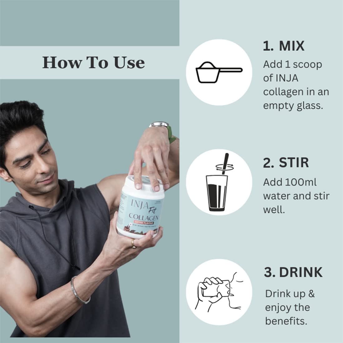 INJA Fit Collagen Coffee Flavour Powder, 250 gm, Pack of 1 INJA Fit Collagen Coffee Flavour Powder, 250 gm, Pack of 1