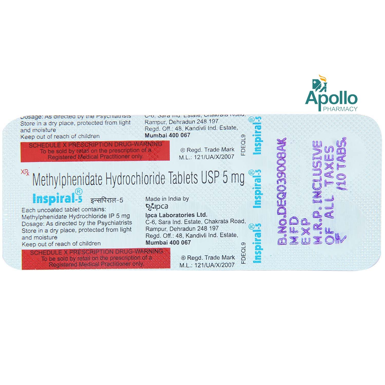 Inspiral 5 Tablet 10's, Pack of 10 TABLETS Inspiral 5 Tablet 10's, Pack of 10 TABLETS