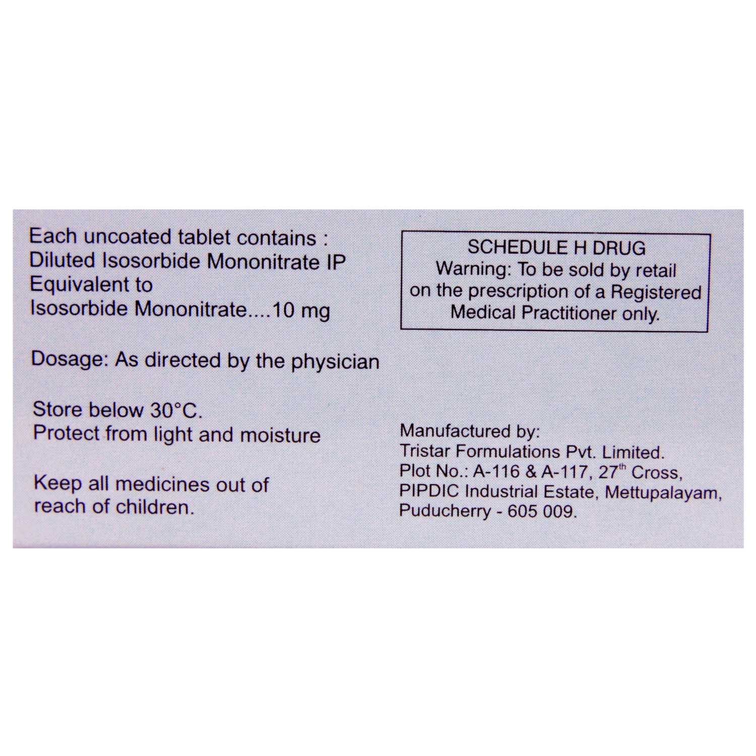 Isonorm 10 mg Tablet 10's, Pack of 10 TABLETS Isonorm 10 mg Tablet 10's, Pack of 10 TABLETS