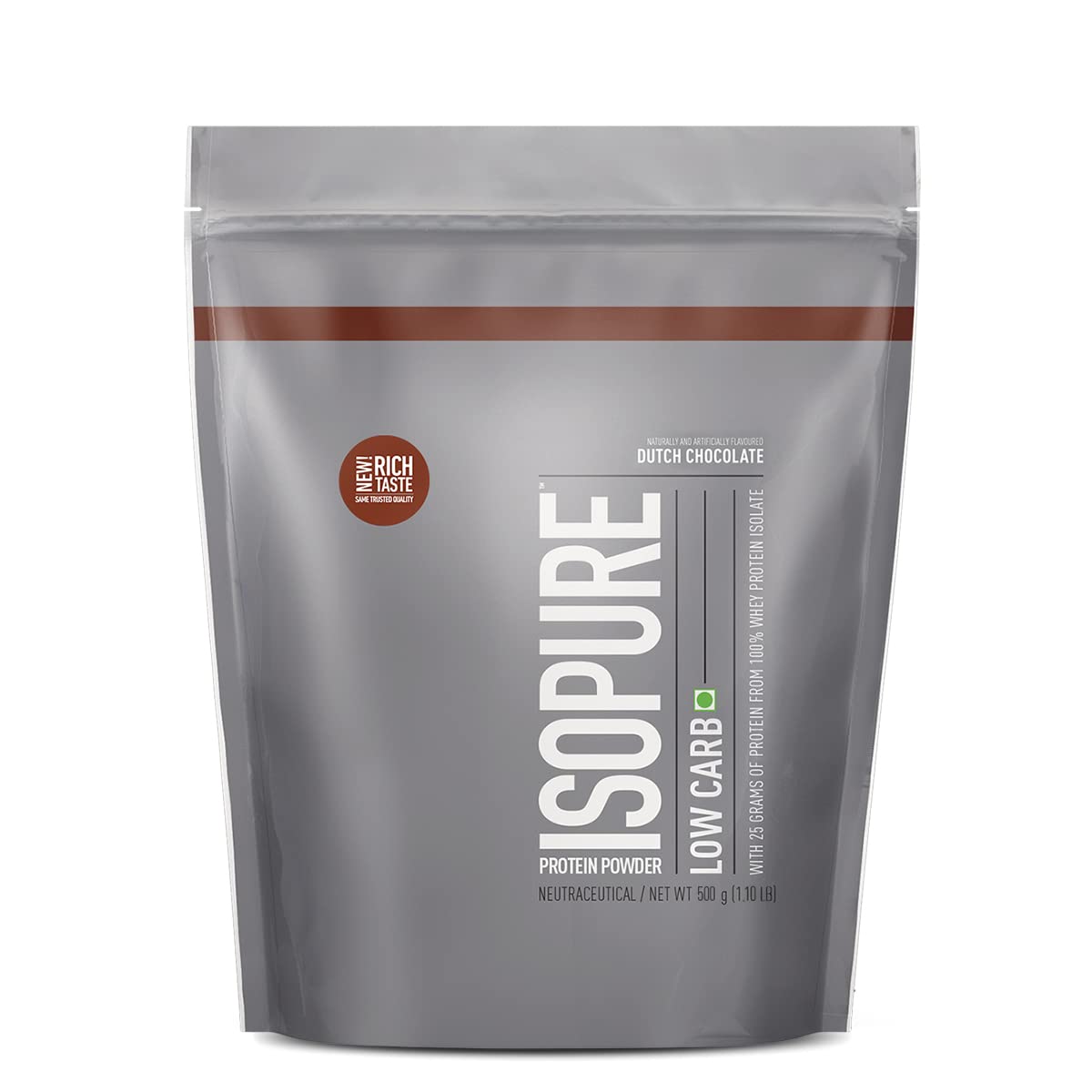 Isopure Low Carb 100% Whey Protein Isolate Dutch Chocolate Flavour Powder, 1.10 lb, Pack of 1 Isopure Low Carb 100% Whey Protein Isolate Dutch Chocolate Flavour Powder, 1.10 lb, Pack of 1