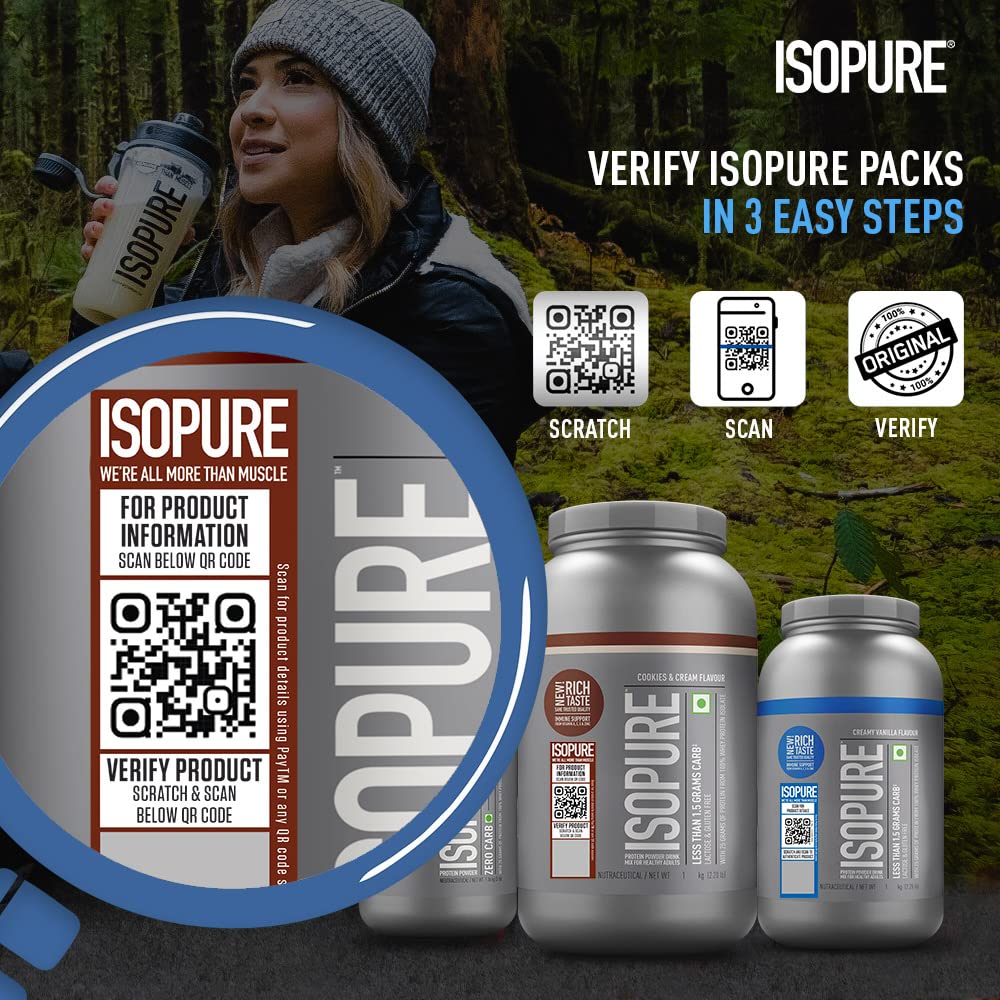 Isopure Less Than 1.5 gm Carbs 100% Whey Protein Isolate Creamy Vanilla Flavour Powder, 4.40 lb, Pack of 1 Isopure Less Than 1.5 gm Carbs 100% Whey Protein Isolate Creamy Vanilla Flavour Powder, 4.40 lb, Pack of 1