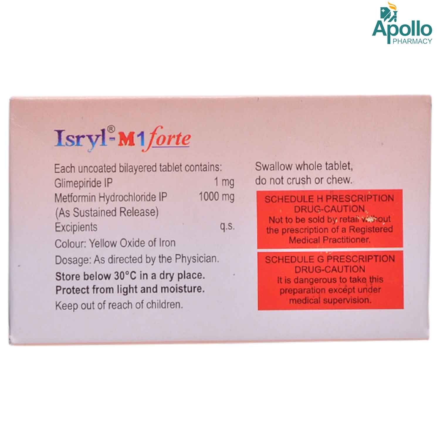 Isryl-M 1 Forte Tablet 15's, Pack of 15 TabletS Isryl-M 1 Forte Tablet 15's, Pack of 15 TabletS
