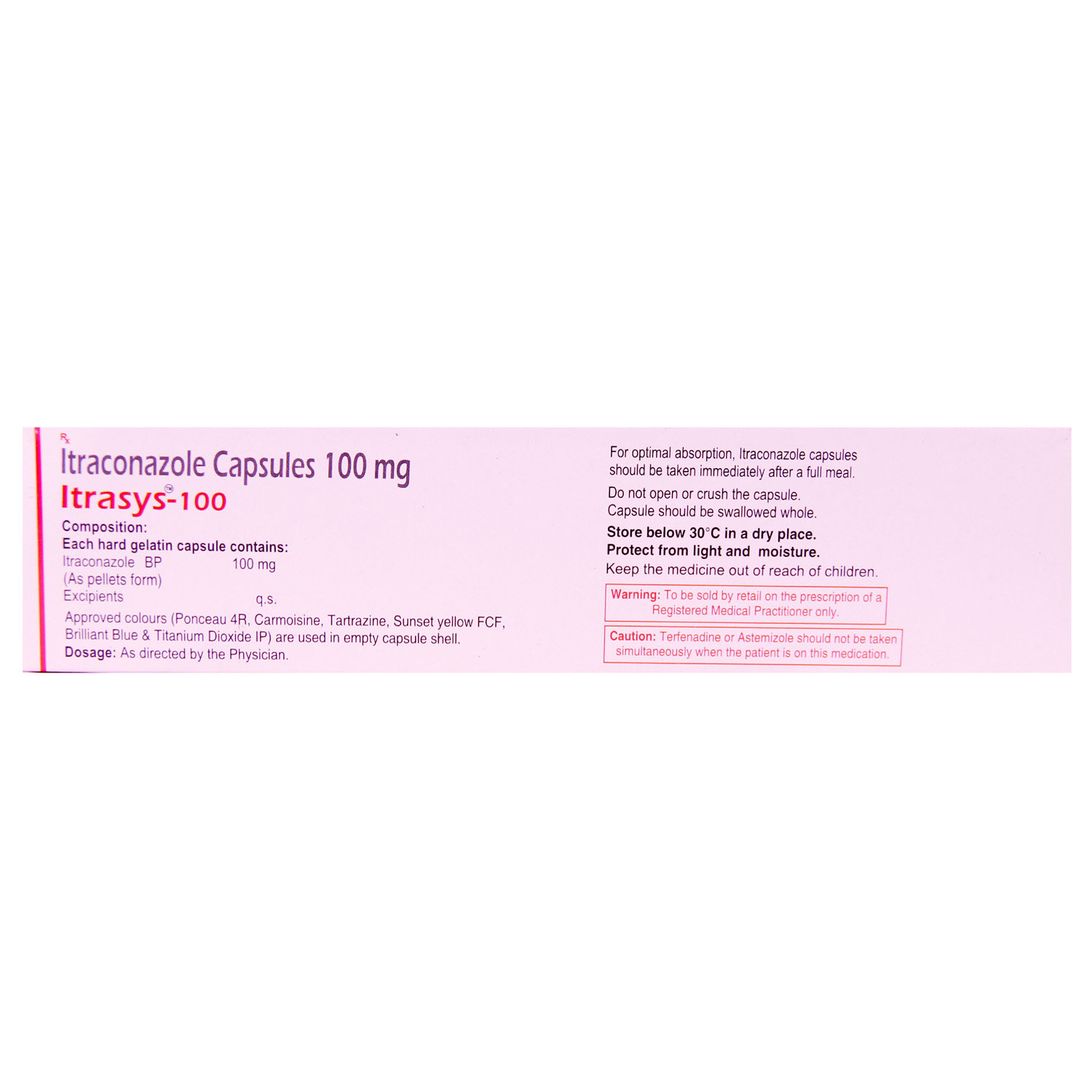 Itrasys 100 Capsule 4's, Pack of 4 CAPSULES Itrasys 100 Capsule 4's, Pack of 4 CAPSULES