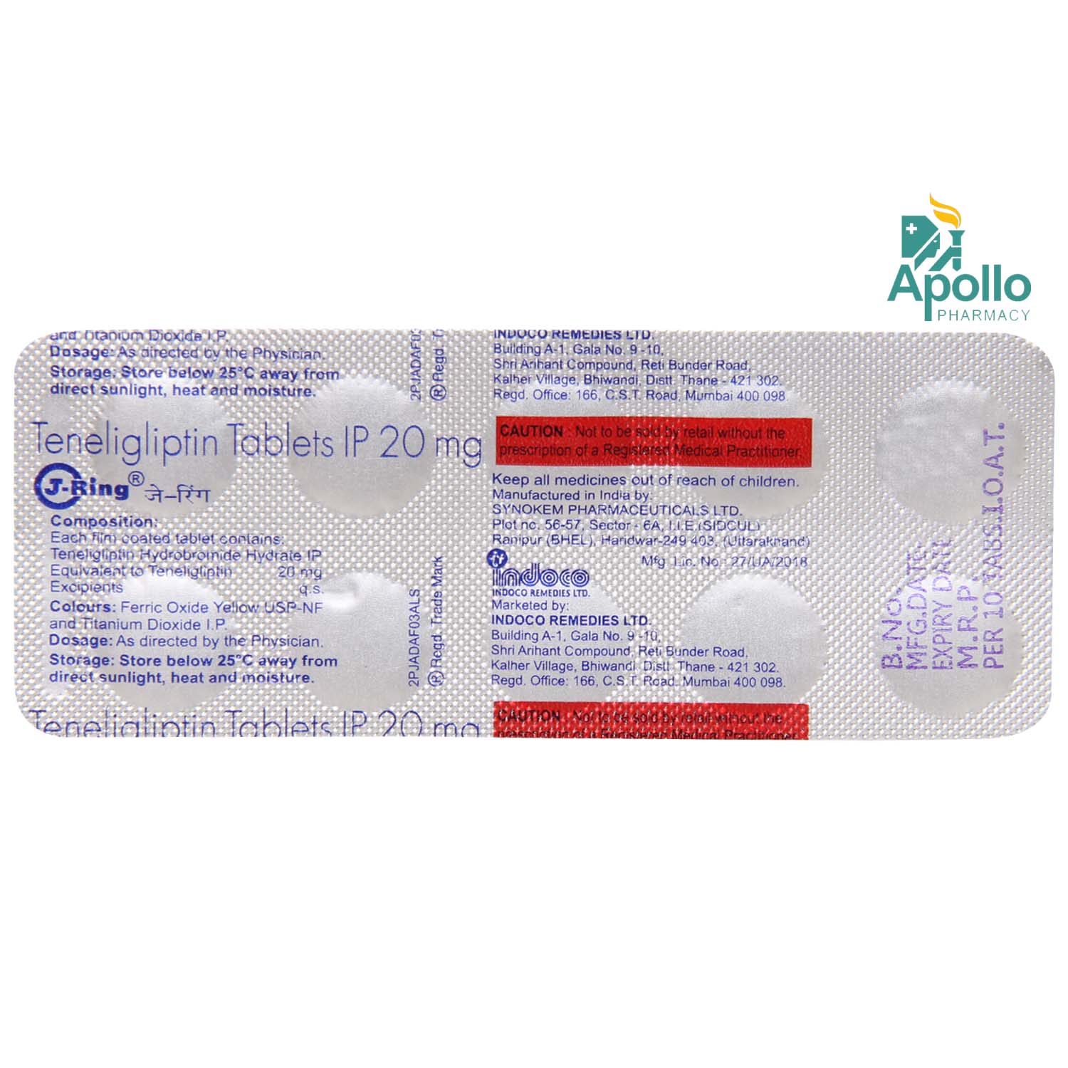 J RING TABLET 10'S , Pack of 10 TabletS J RING TABLET 10'S , Pack of 10 TabletS