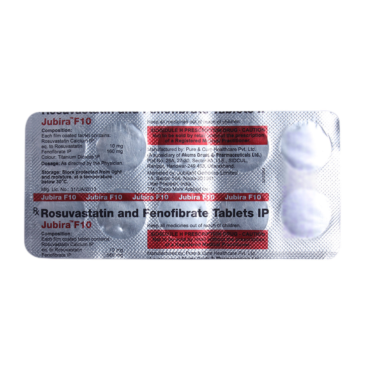 Jubira F 10 Tablet 10's, Pack of 10 Jubira F 10 Tablet 10's, Pack of 10