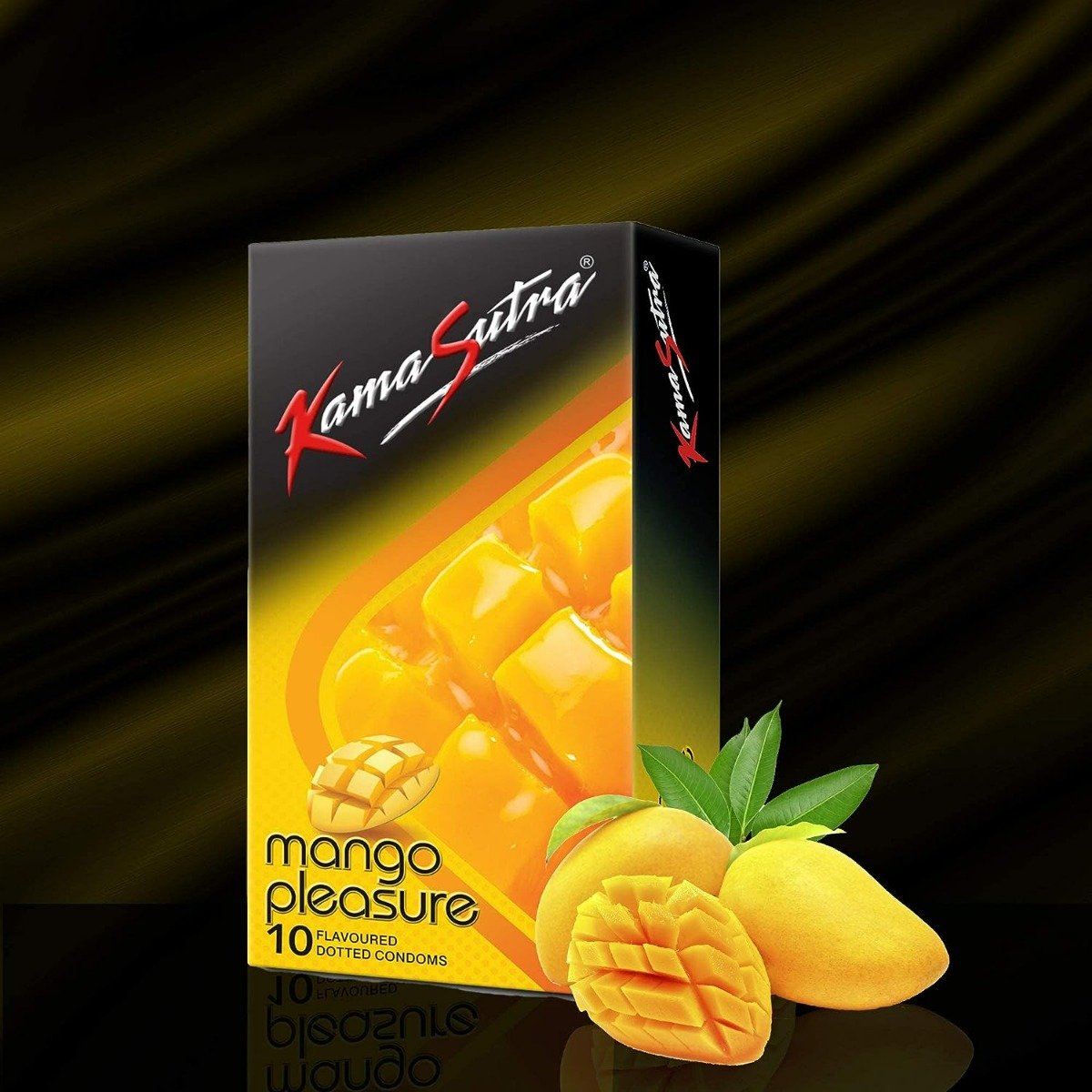 KamaSutra Mango Pleasure Flavoured Condoms, 10 Count, Pack of 1 KamaSutra Mango Pleasure Flavoured Condoms, 10 Count, Pack of 1