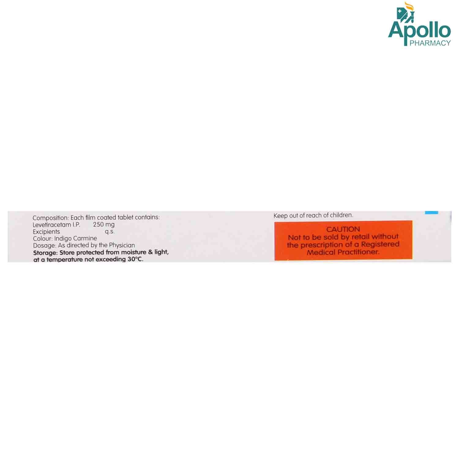 Keppra 250 mg Tablet 10's, Pack of 10 TABLETS Keppra 250 mg Tablet 10's, Pack of 10 TABLETS