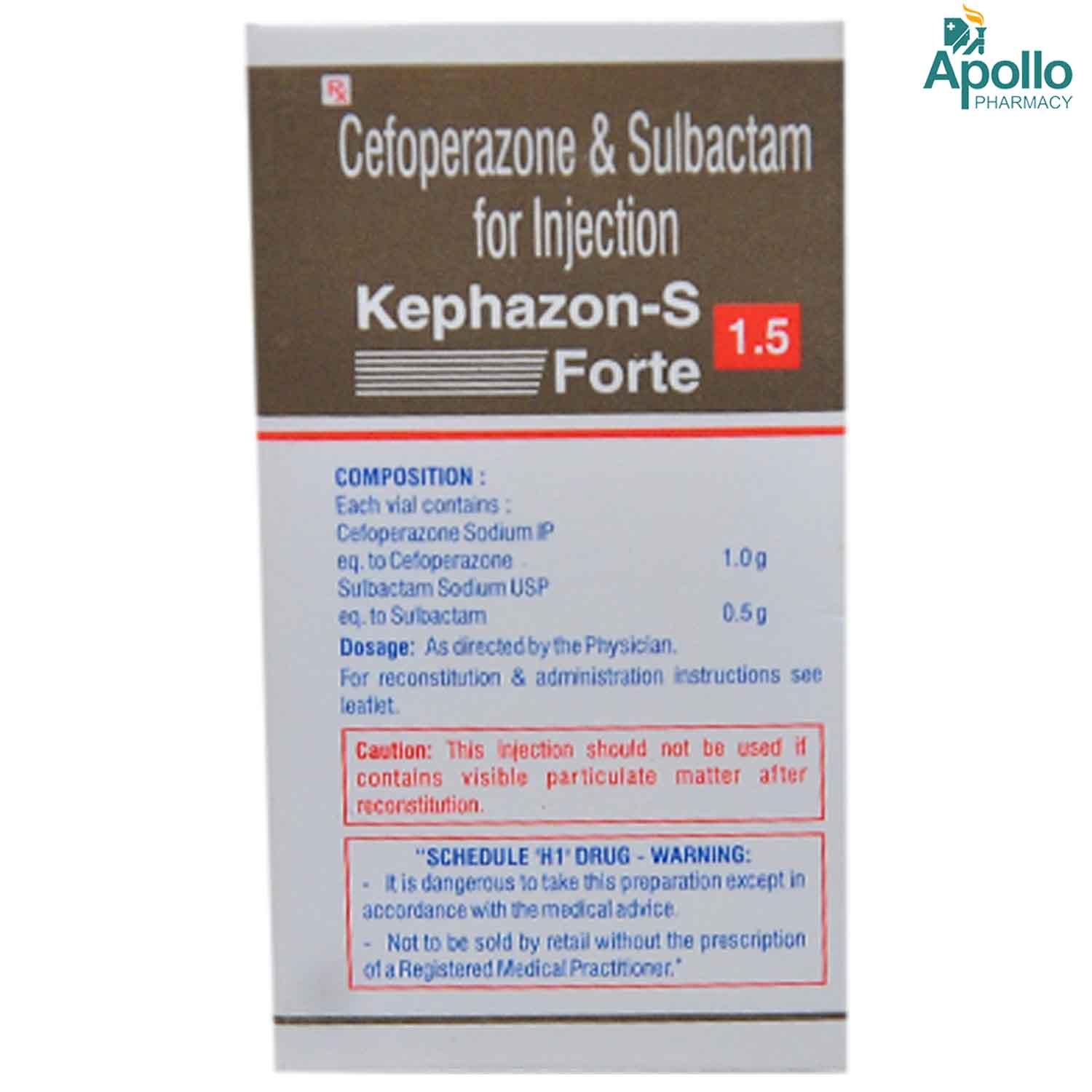 KEPHAZONS FORTE INJECTION 1.50GM, Pack of 1 INJECTION KEPHAZONS FORTE INJECTION 1.50GM, Pack of 1 INJECTION