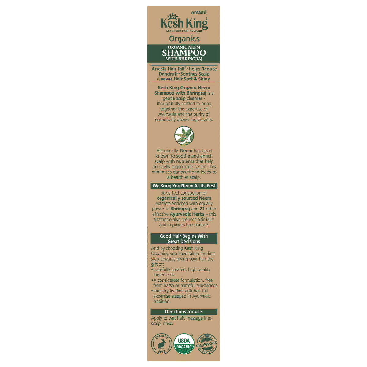 Kesh King Organic Neem Shampoo with Bhringraj, 300 ml, Pack of 1 Kesh King Organic Neem Shampoo with Bhringraj, 300 ml, Pack of 1