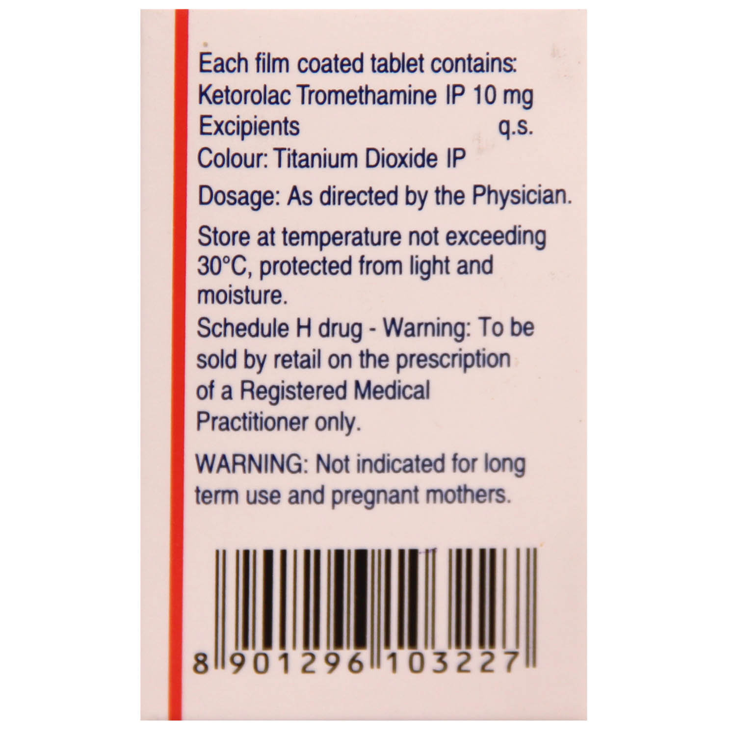 Ketanov 10 mg Tablet 10's, Pack of 10 TABLETS Ketanov 10 mg Tablet 10's, Pack of 10 TABLETS