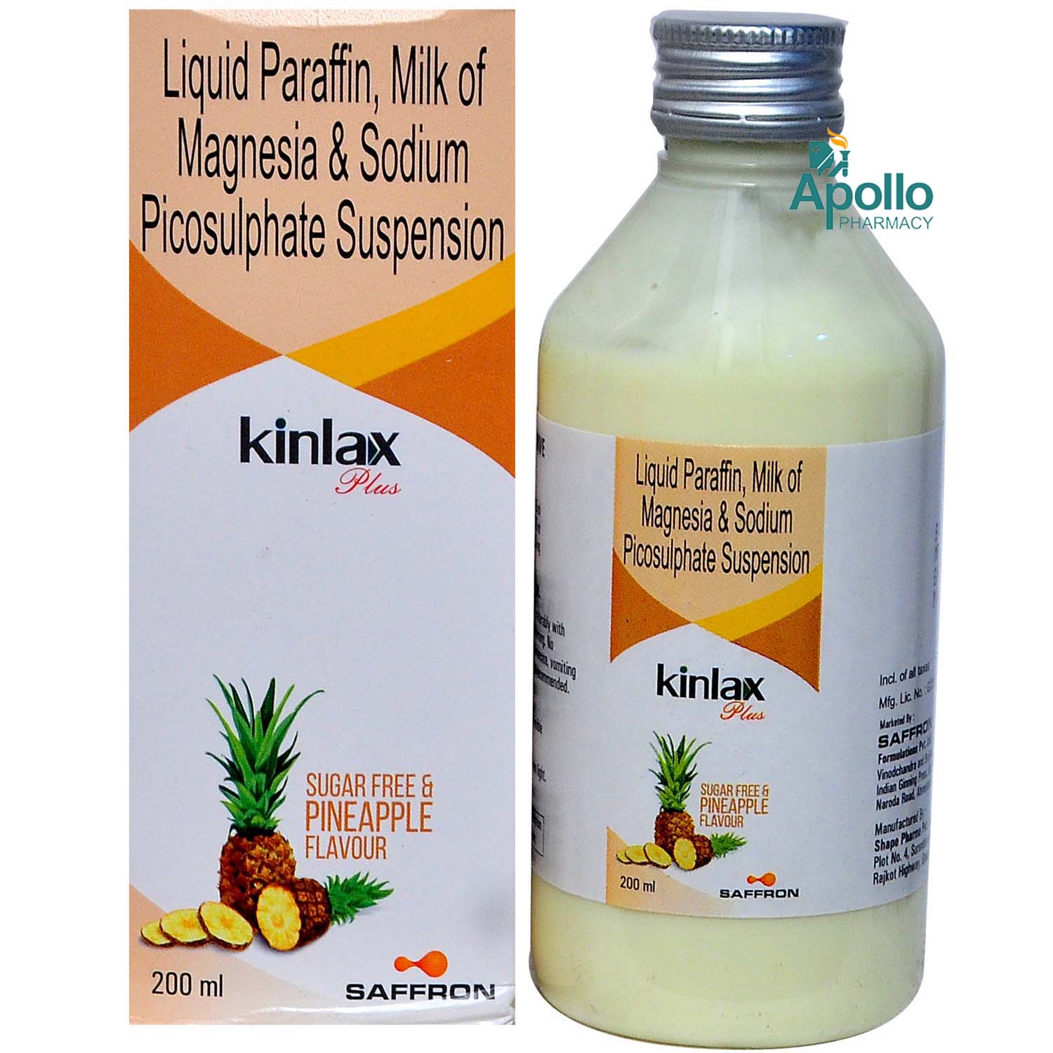 Kinlax Plus Sugar Free Pineapple Suspension 200 ml, Pack of 1 SUSPENSION Kinlax Plus Sugar Free Pineapple Suspension 200 ml, Pack of 1 SUSPENSION