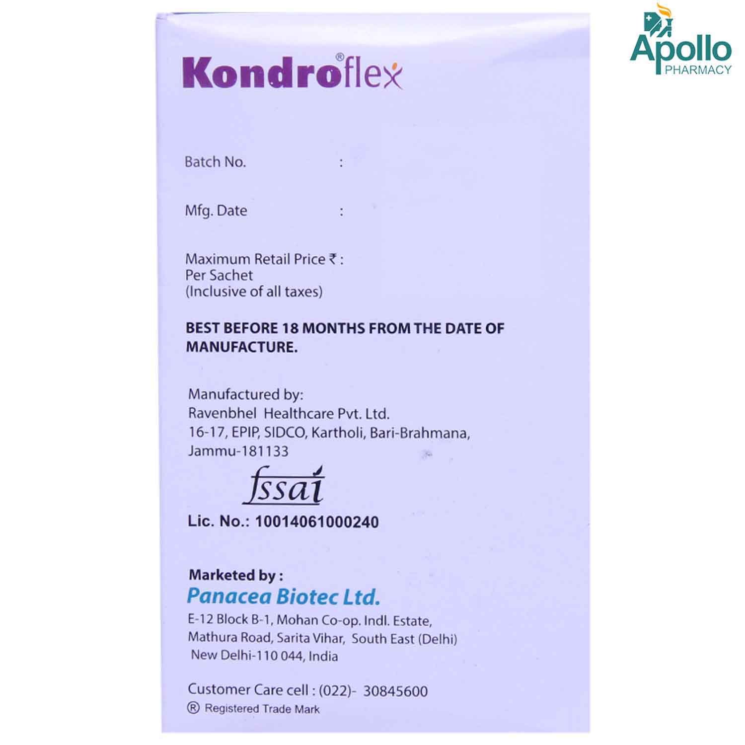 Kondro Flex Sachet 12 gm, Pack of 1 Kondro Flex Sachet 12 gm, Pack of 1