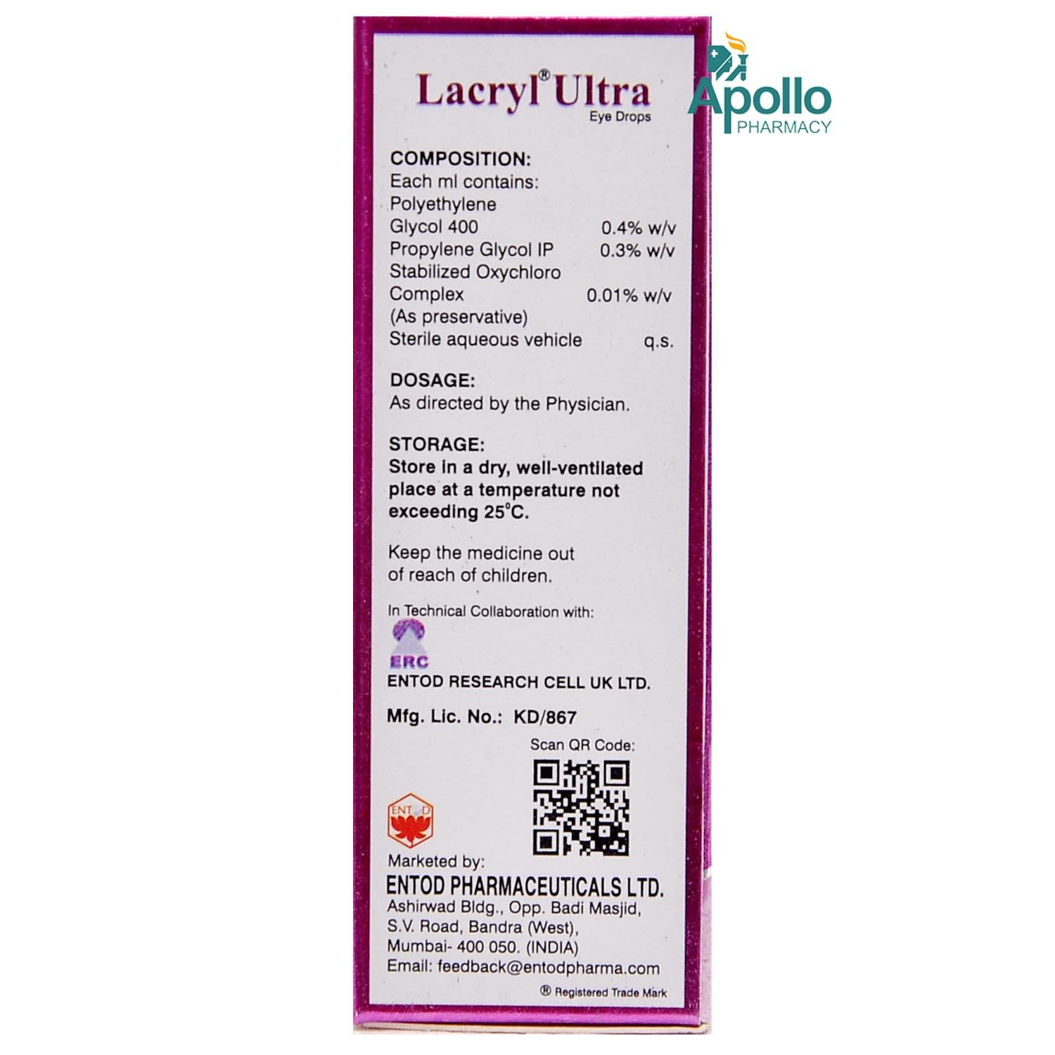 Lacryl Ultra Eye Drops 10 ml, Pack of 1 EYE DROPS Lacryl Ultra Eye Drops 10 ml, Pack of 1 EYE DROPS