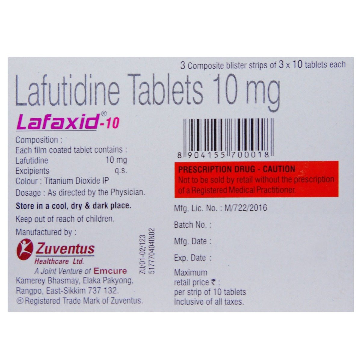 Lafaxid-10 Tablet 10's, Pack of 10 TabletS Lafaxid-10 Tablet 10's, Pack of 10 TabletS