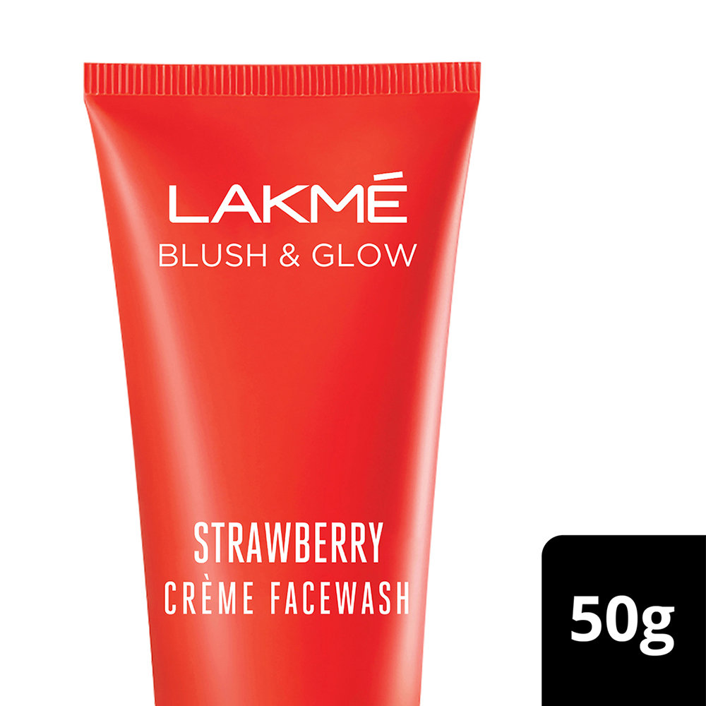 Lakme Blush & Glow Strawberry Creme Face Wash 50 gm | With Strawberry Extracts | Gentle Cleansing | Removes Dirt & Impurities, Pack of 1 Lakme Blush & Glow Strawberry Creme Face Wash 50 gm | With Strawberry Extracts | Gentle Cleansing | Removes Dirt & Impurities, Pack of 1