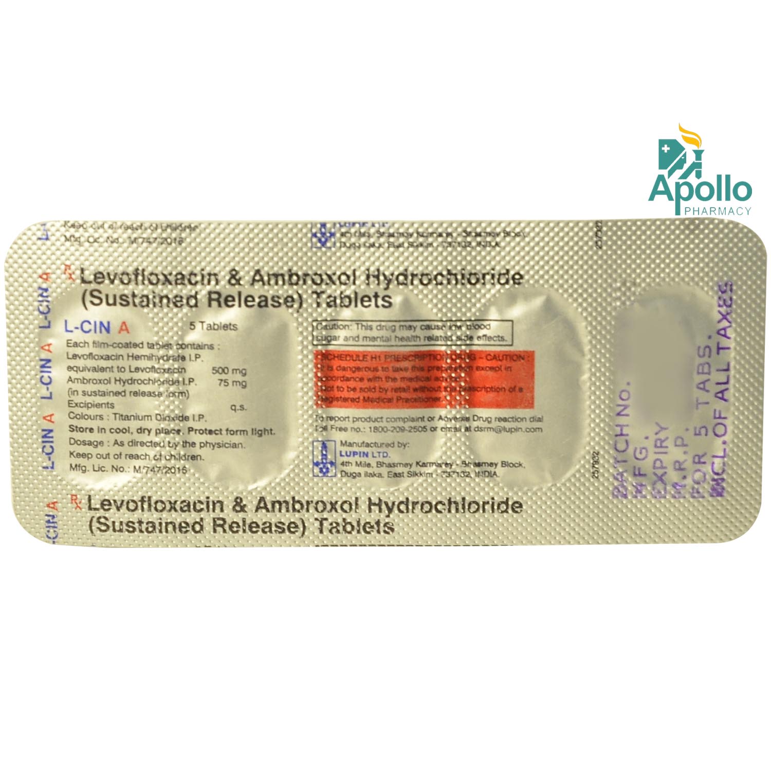 L Cin A Tablet 5's, Pack of 5 TABLETS L Cin A Tablet 5's, Pack of 5 TABLETS
