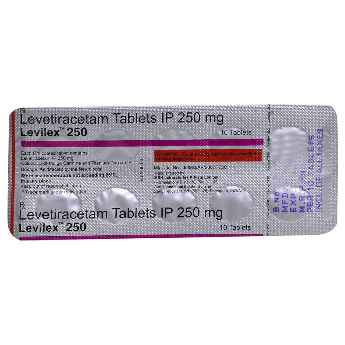 Levilex 250 mg Tablet 10's, Pack of 10 TABLETS Levilex 250 mg Tablet 10's, Pack of 10 TABLETS