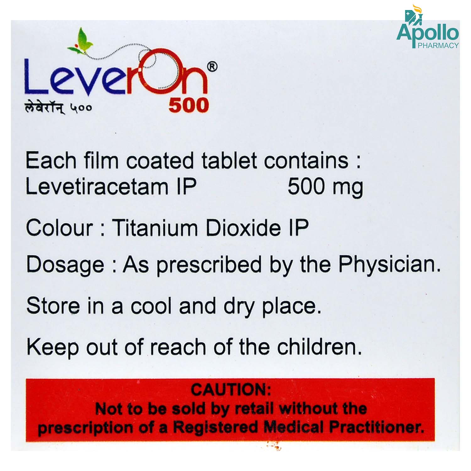 Leveron 500 Tablet 10's, Pack of 10 TabletS Leveron 500 Tablet 10's, Pack of 10 TabletS
