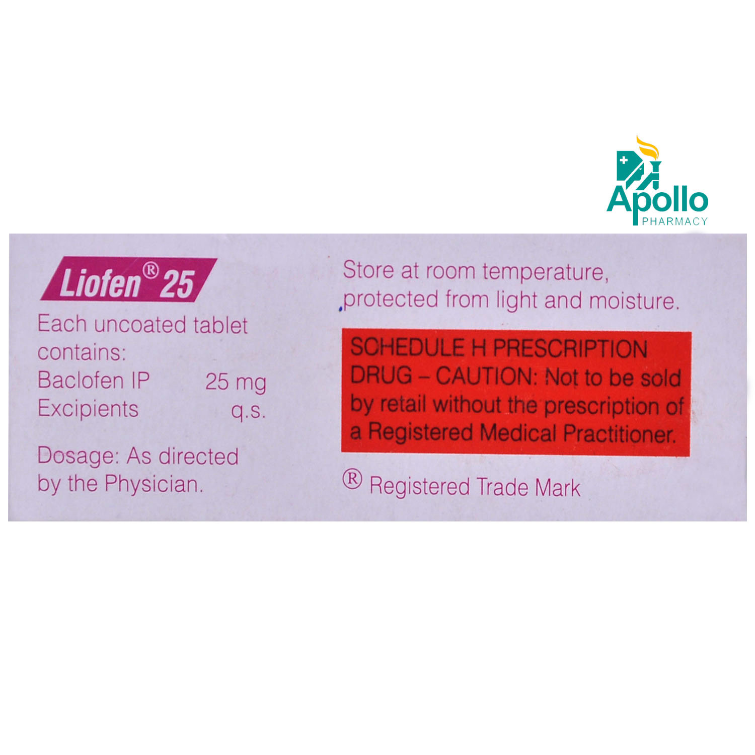 Liofen 25 Tablet 10's, Pack of 10 TABLETS Liofen 25 Tablet 10's, Pack of 10 TABLETS