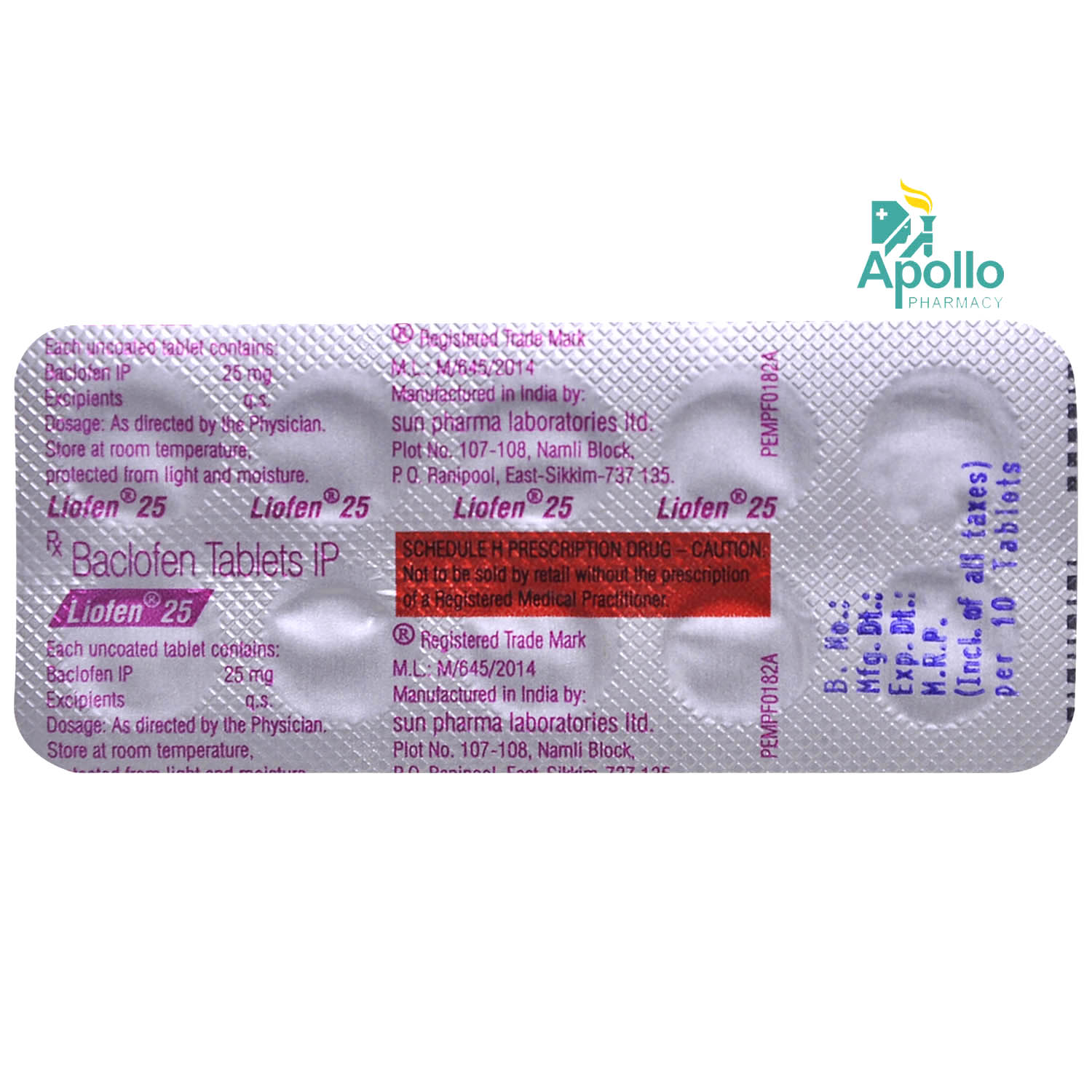 Liofen 25 Tablet 10's, Pack of 10 TABLETS Liofen 25 Tablet 10's, Pack of 10 TABLETS