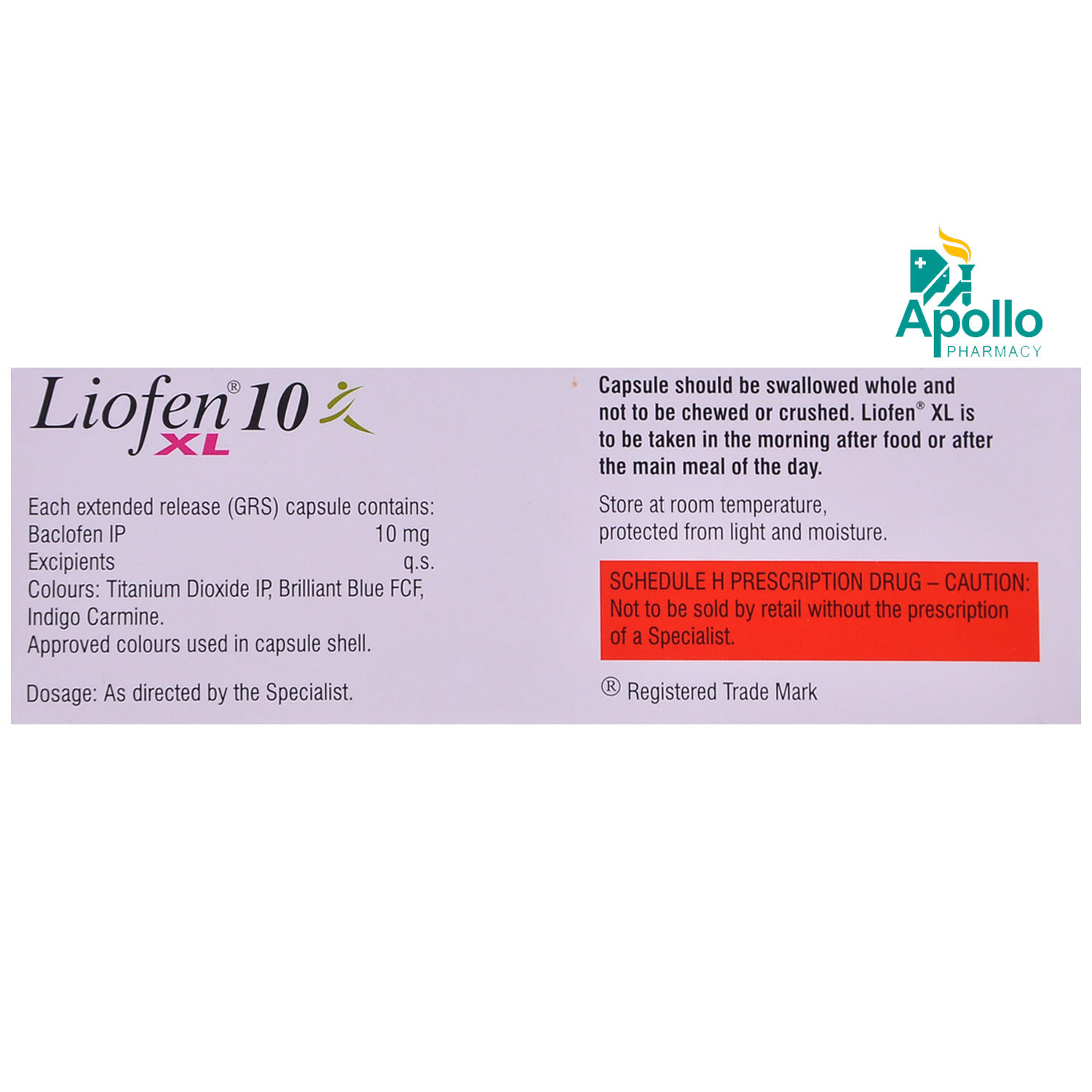 Liofen XL Capsule 10's, Pack of 10 CAPSULES Liofen XL Capsule 10's, Pack of 10 CAPSULES