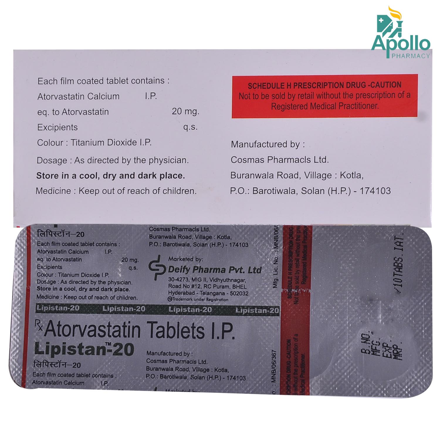 Lipistan 20mg Tablet 10's, Pack of 10 TABLETS Lipistan 20mg Tablet 10's, Pack of 10 TABLETS