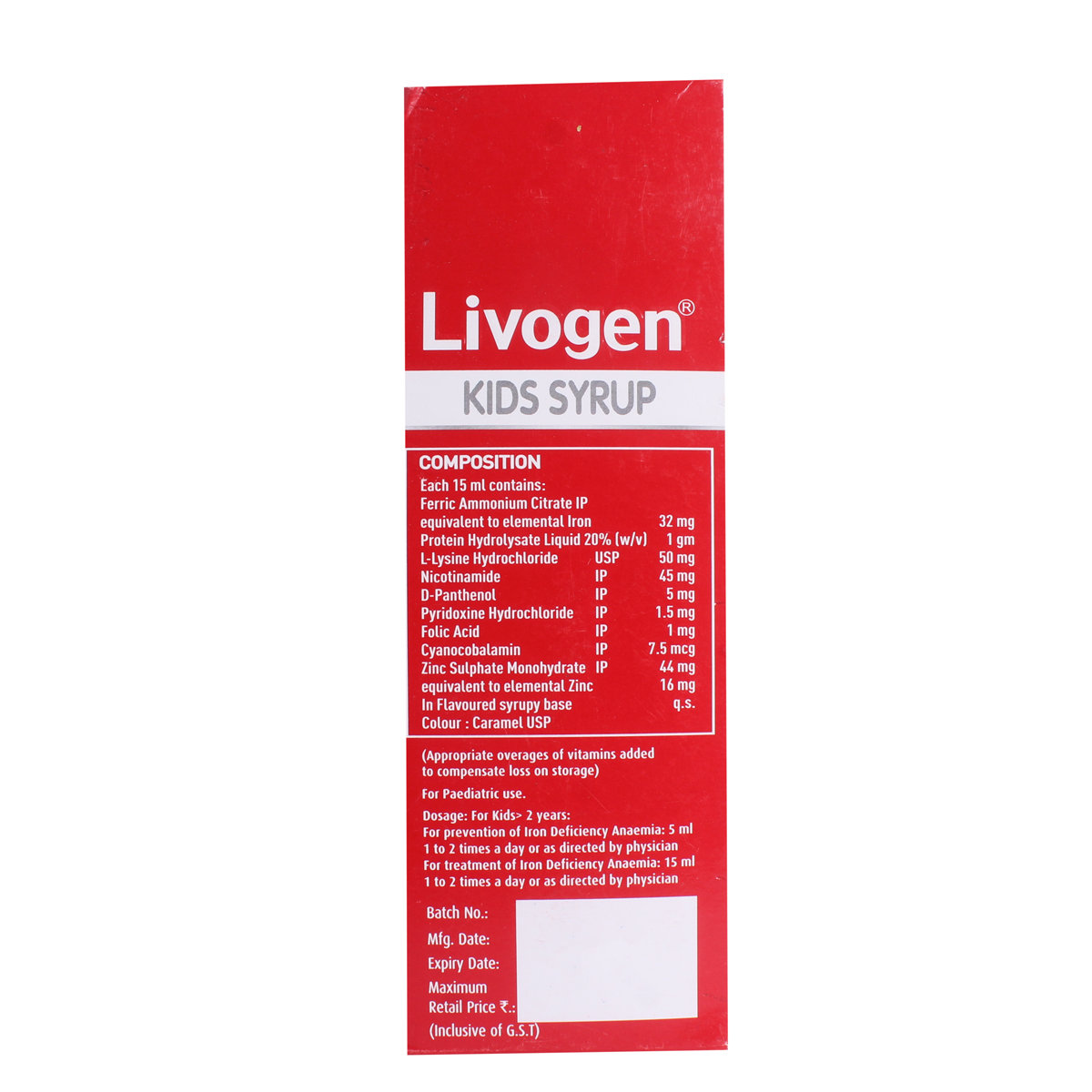 Livogen Kids Syrup 200 ml, Pack of 1 Livogen Kids Syrup 200 ml, Pack of 1