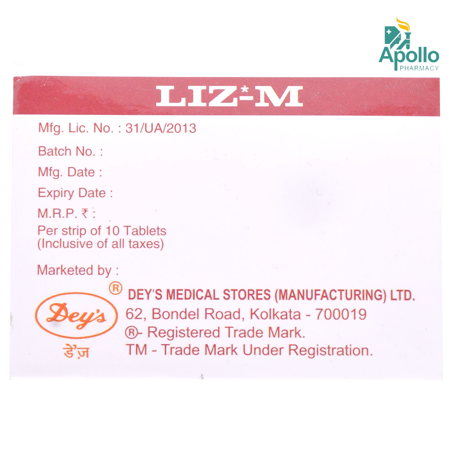 Liz-M Tablet 10's, Pack of 10 TABLETS Liz-M Tablet 10's, Pack of 10 TABLETS