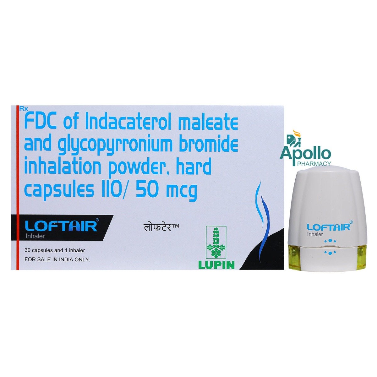 Loftair 110/50 mcg Inhaler with 30 Capsules 1's, Pack of 1 KIT Loftair 110/50 mcg Inhaler with 30 Capsules 1's, Pack of 1 KIT