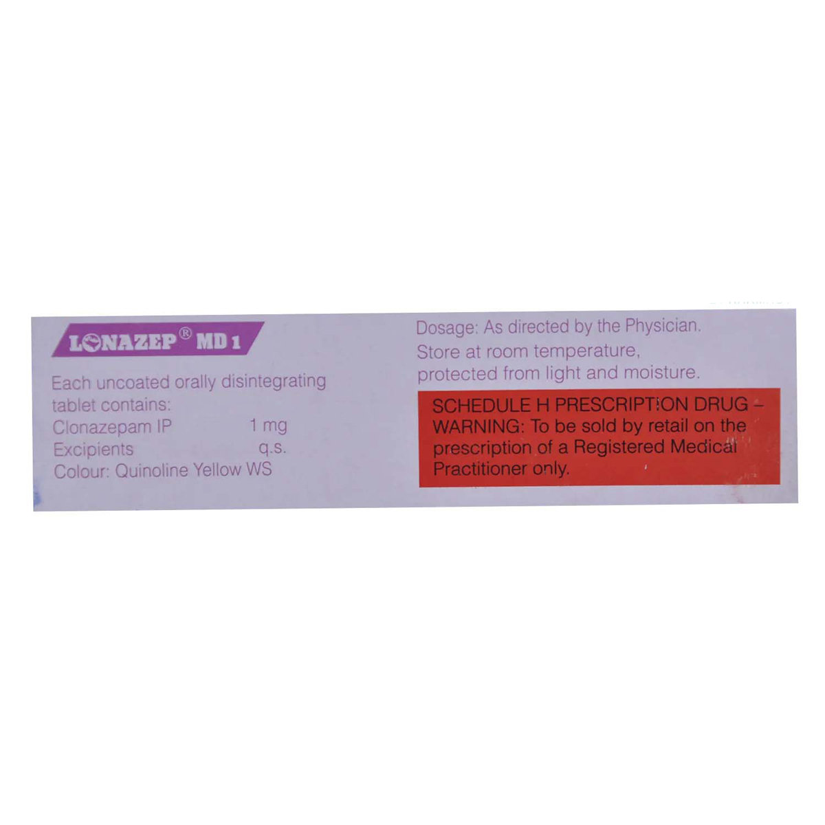 Lonazep MD 1 Tablet 10's, Pack of 10 TABLETS Lonazep MD 1 Tablet 10's, Pack of 10 TABLETS