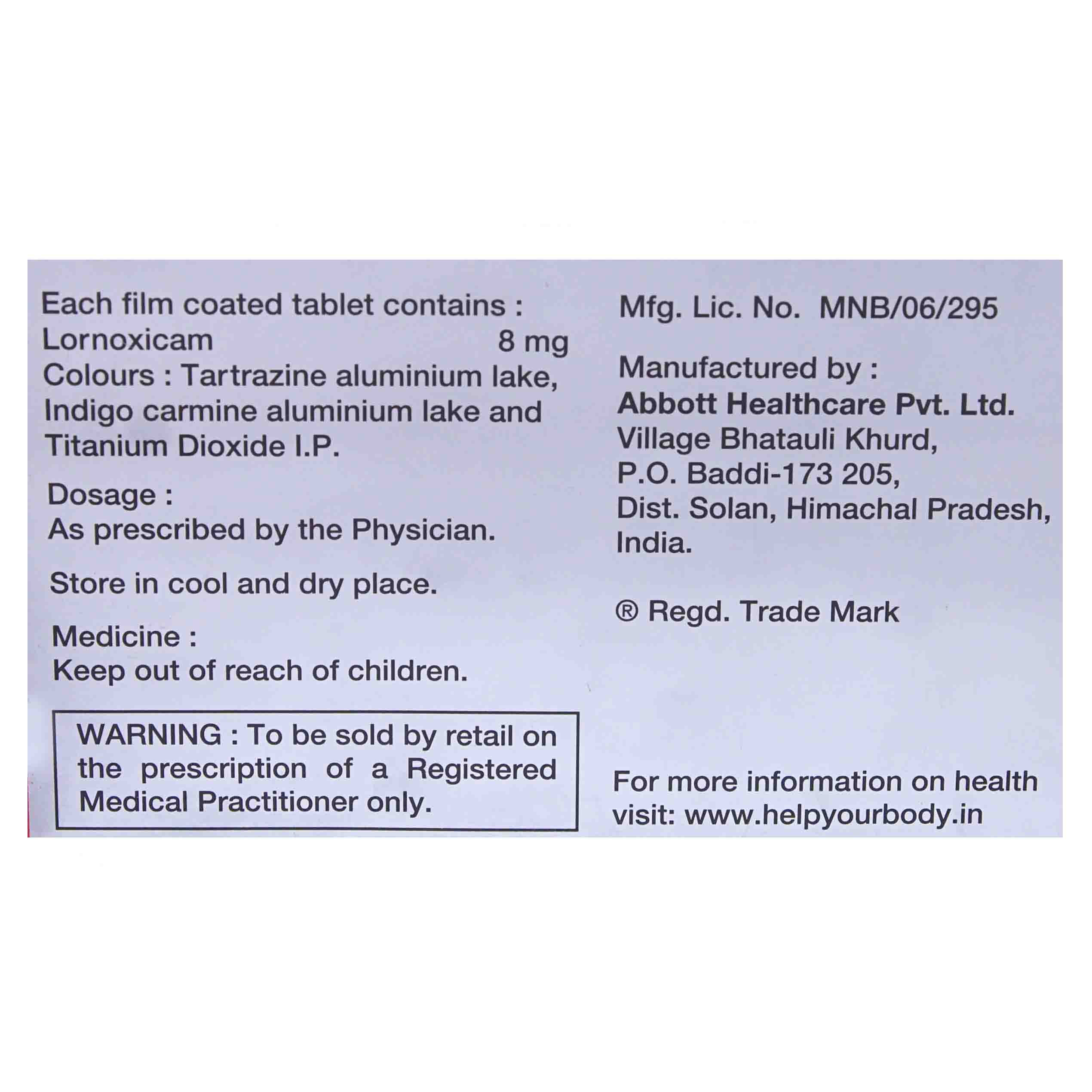 Lorsaid SD 8 Tablet 10's, Pack of 10 TABLETS Lorsaid SD 8 Tablet 10's, Pack of 10 TABLETS