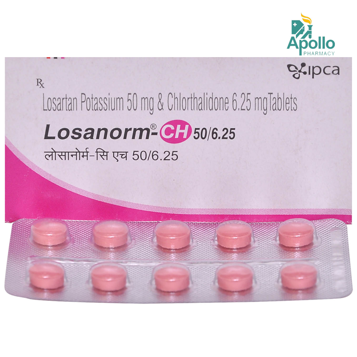 Losanorm-CH 50 mg/6.25 mg Tablet 10's, Pack of 10 TabletS Losanorm-CH 50 mg/6.25 mg Tablet 10's, Pack of 10 TabletS