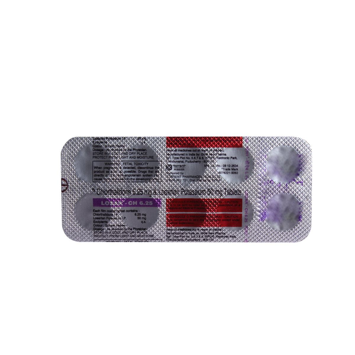 Losar-CH 6.25 mg/50 mg Tablet 10's, Pack of 10 TabletS Losar-CH 6.25 mg/50 mg Tablet 10's, Pack of 10 TabletS