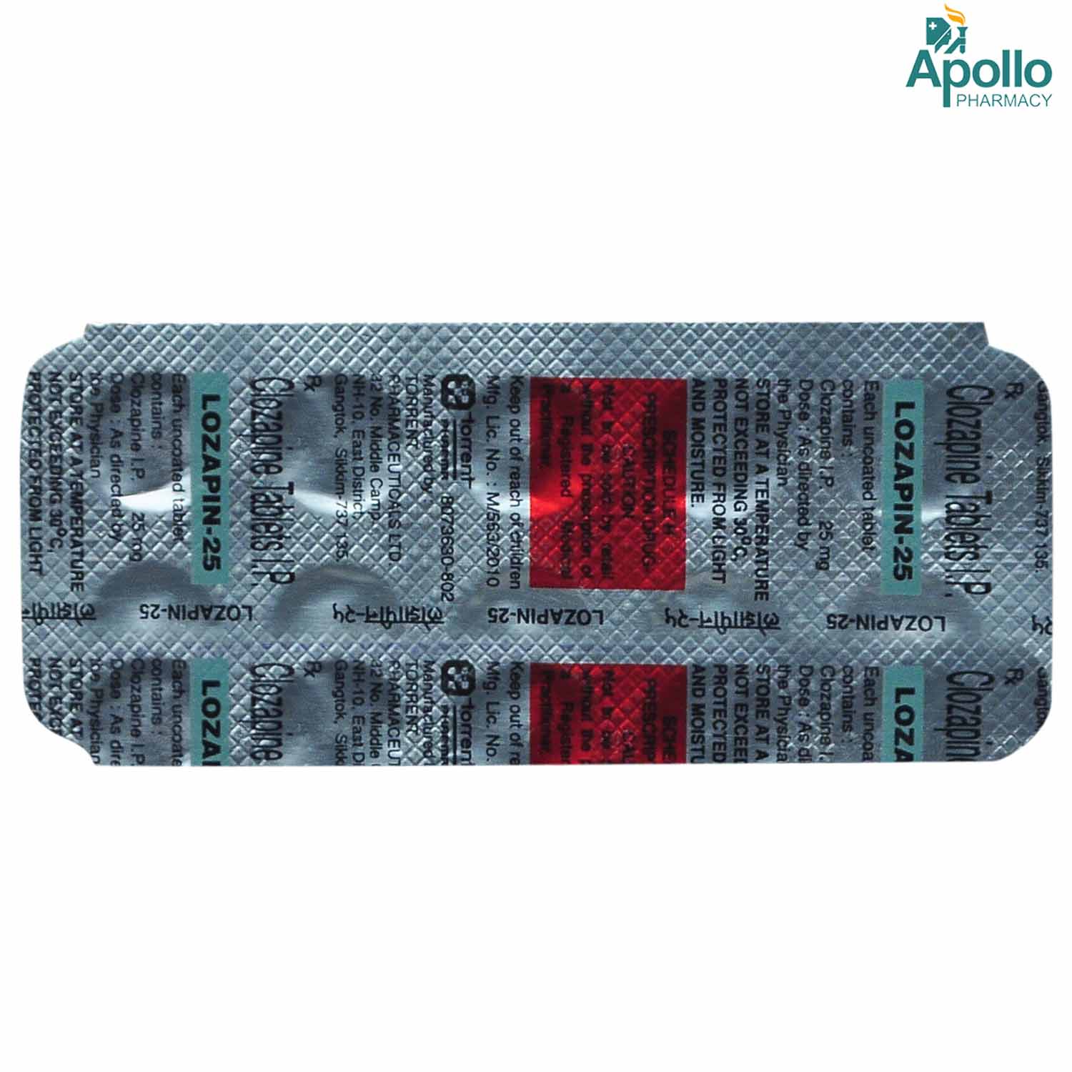 Lozapin-25 Tablet 10's, Pack of 10 TABLETS Lozapin-25 Tablet 10's, Pack of 10 TABLETS