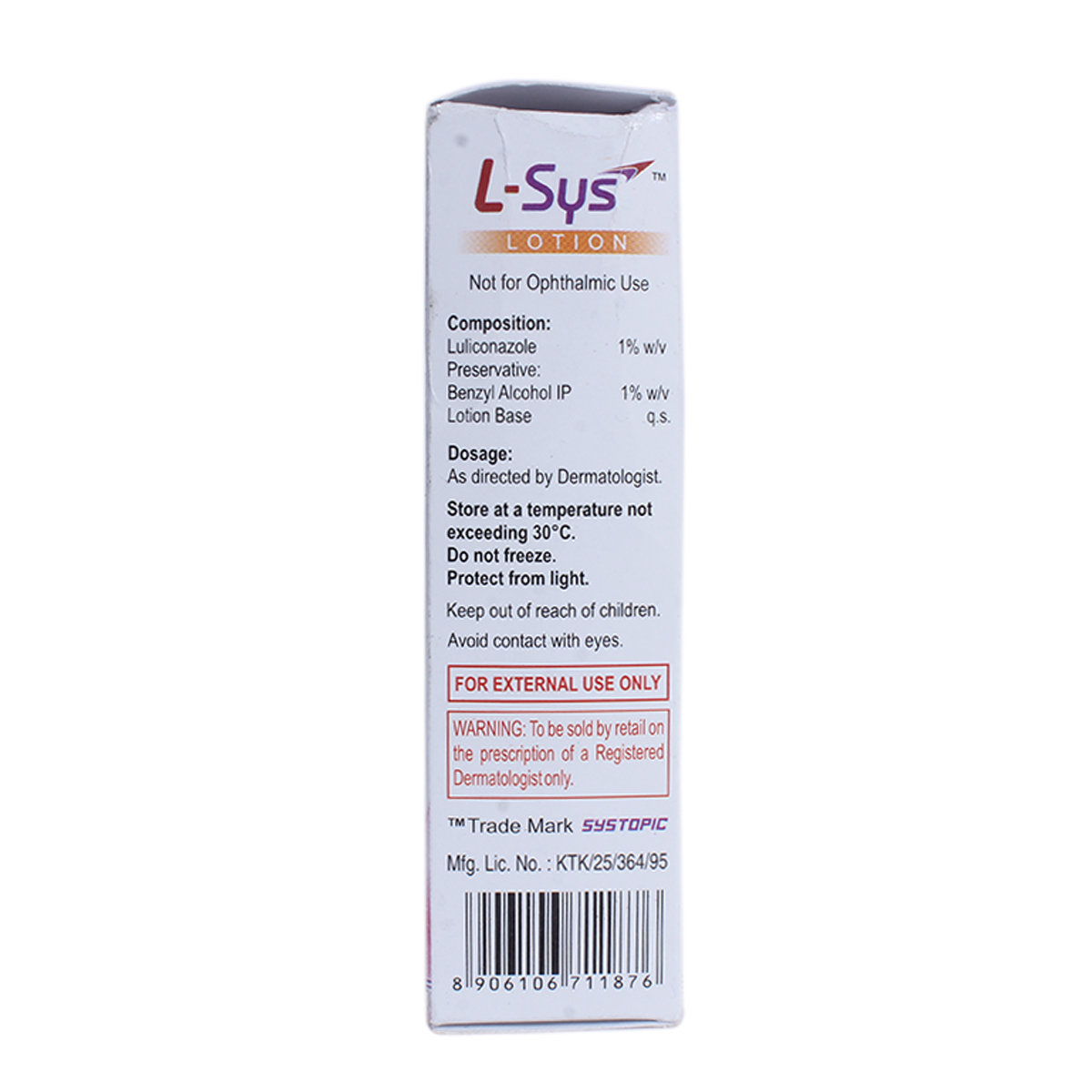 L-Sys Lotion 30 ml, Pack of 1 LOTION L-Sys Lotion 30 ml, Pack of 1 LOTION