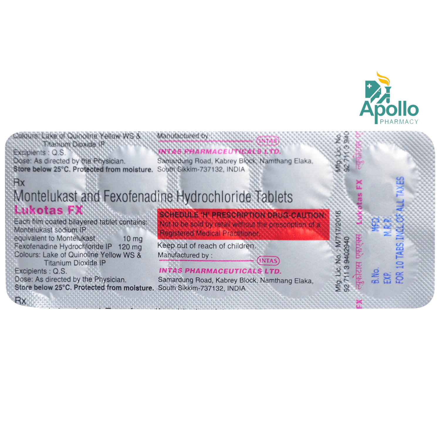 Lukotas FX Tablet 10's, Pack of 10 TABLETS Lukotas FX Tablet 10's, Pack of 10 TABLETS