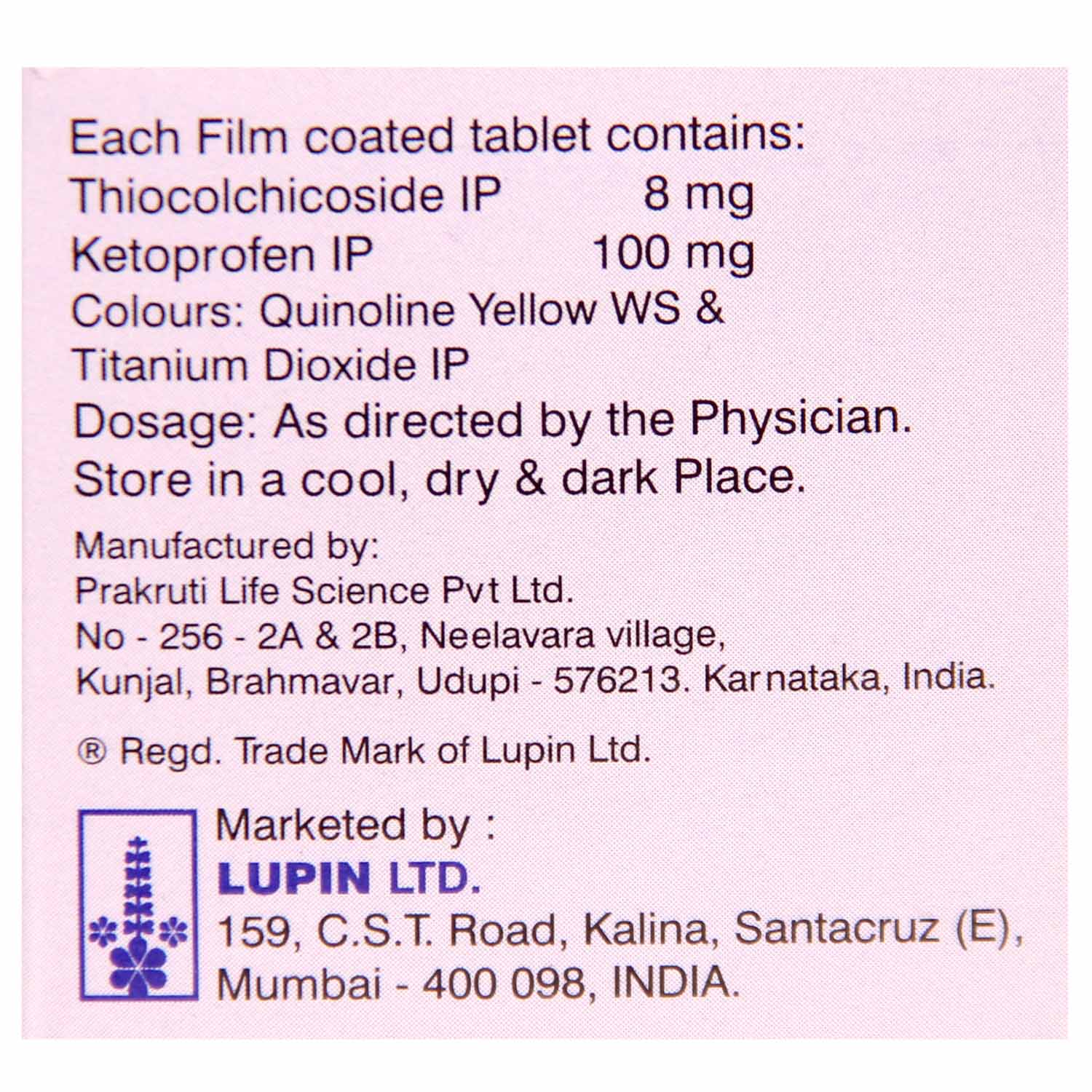 Lupiflex 8 Tablet 10's, Pack of 10 TABLETS Lupiflex 8 Tablet 10's, Pack of 10 TABLETS