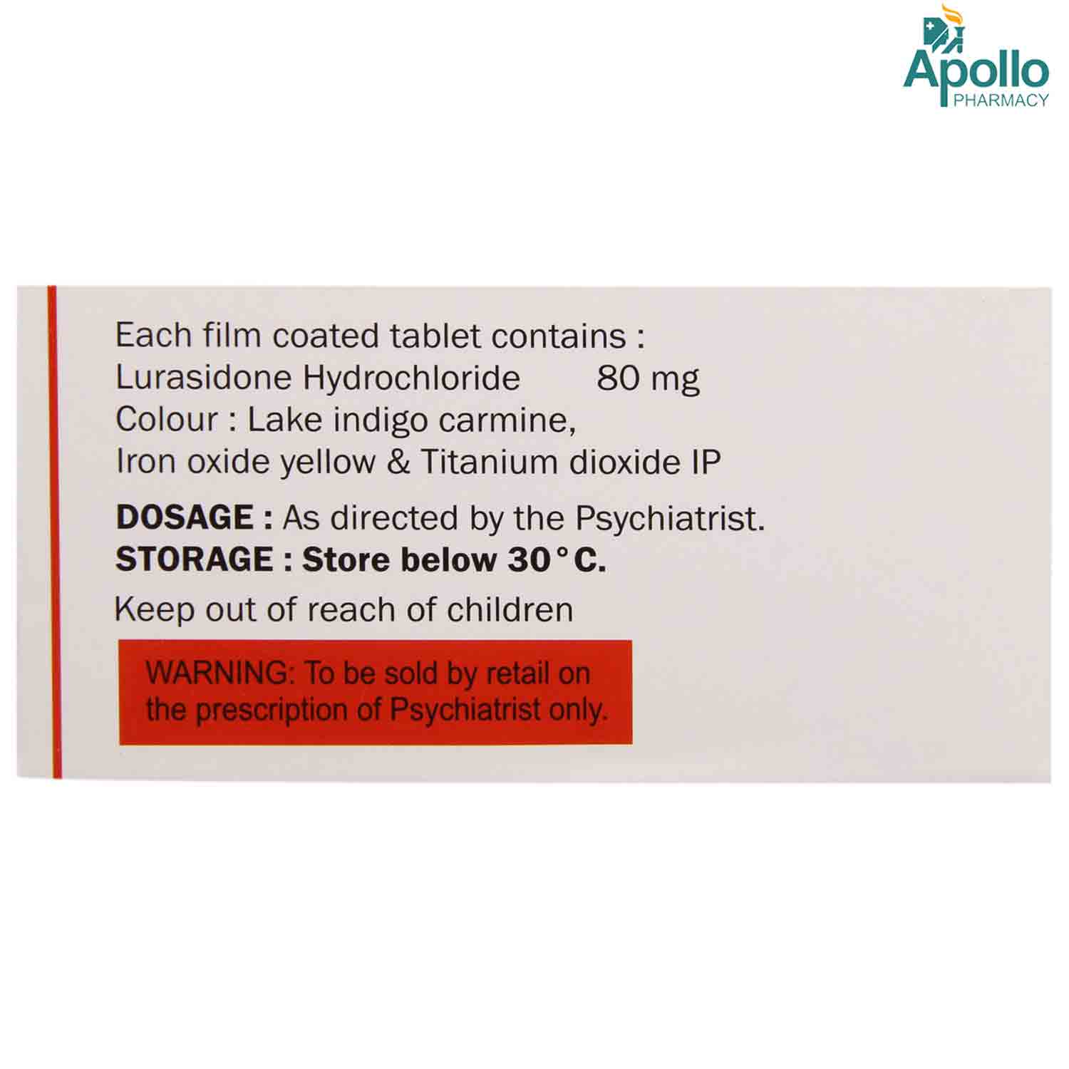 Lurastar 80 mg Tablet 10's, Pack of 10 TabletS Lurastar 80 mg Tablet 10's, Pack of 10 TabletS