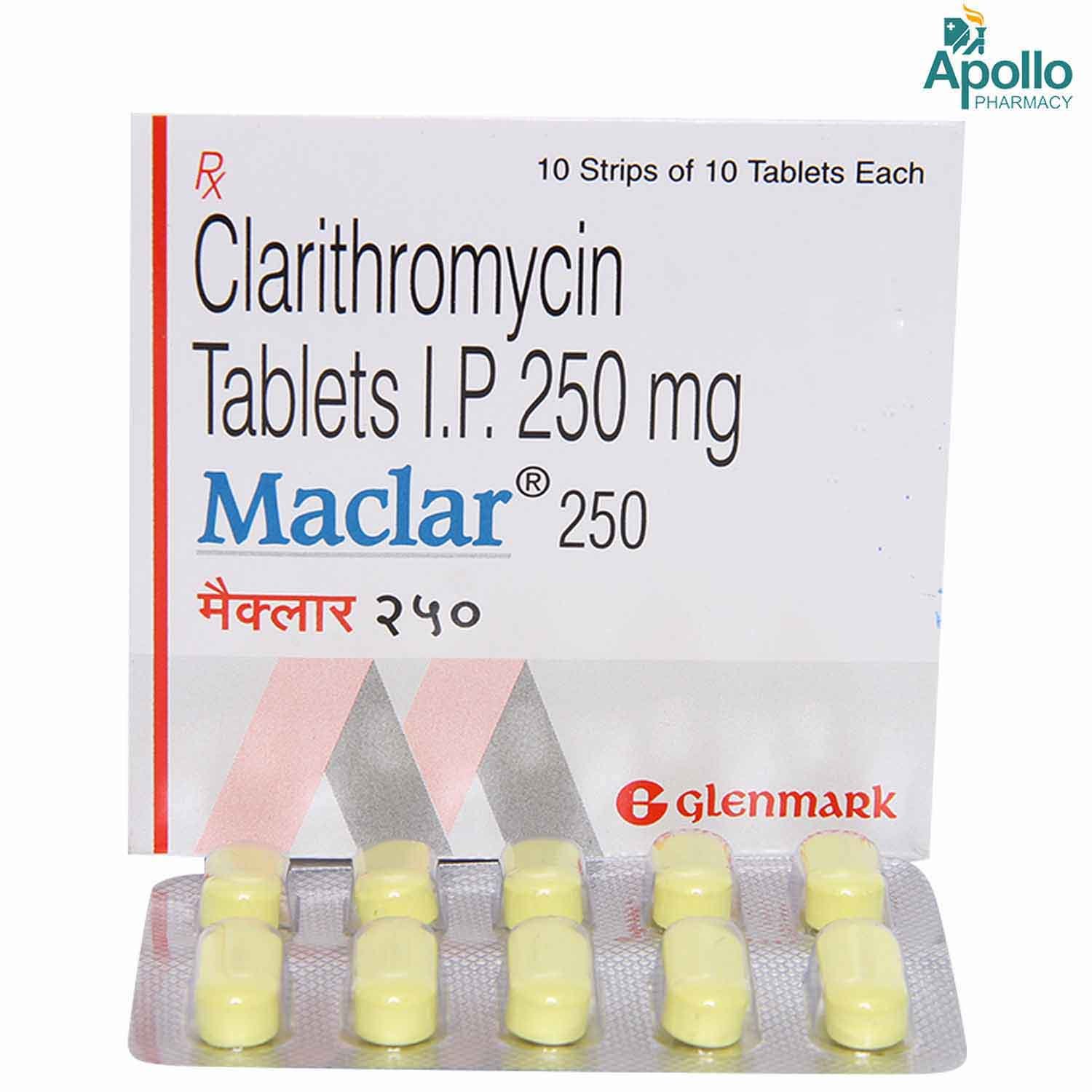 Maclar 250 Tablet 10's, Pack of 10 TabletS Maclar 250 Tablet 10's, Pack of 10 TabletS