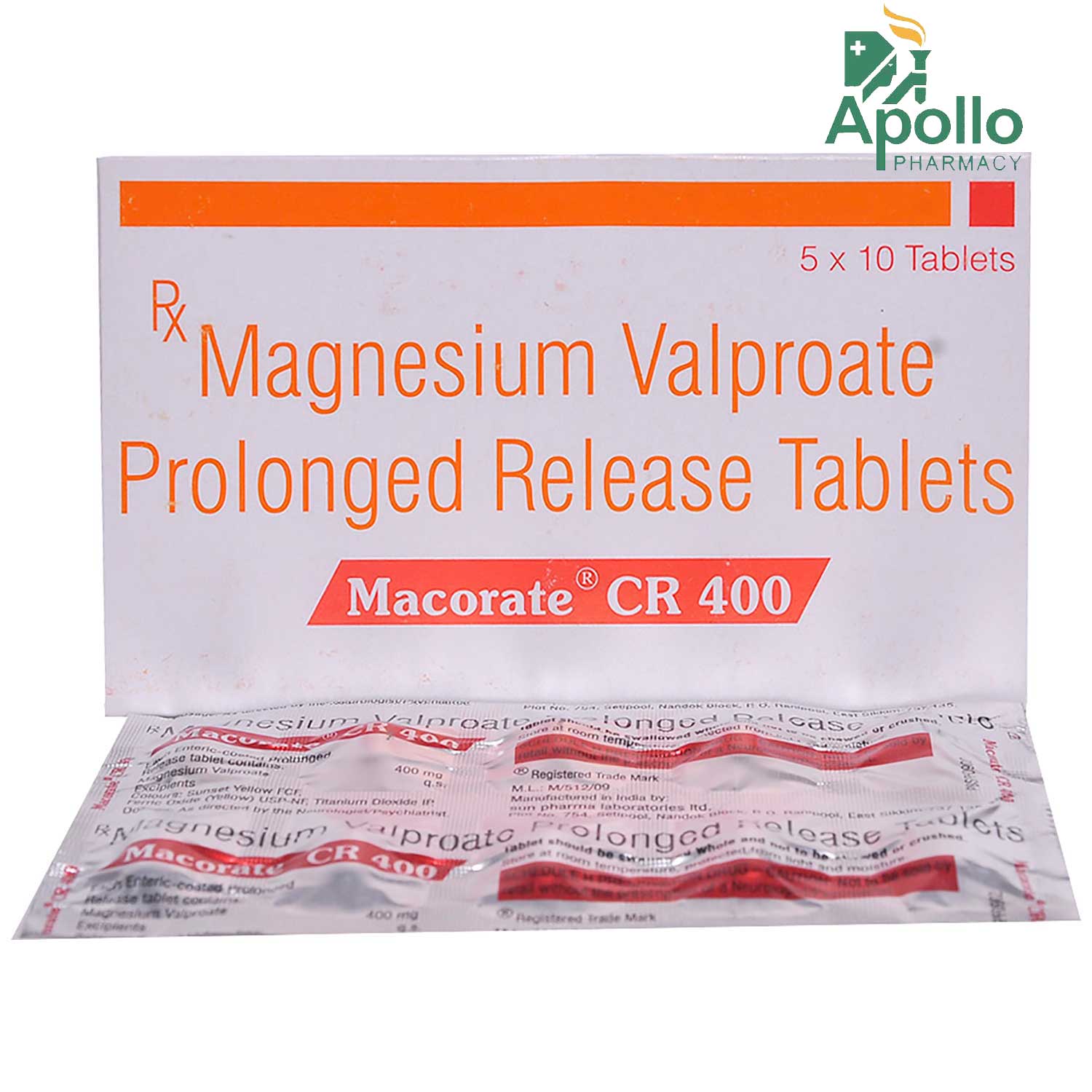 MACORATE CR 400MG TABLET, Pack of 10 TABLETS MACORATE CR 400MG TABLET, Pack of 10 TABLETS
