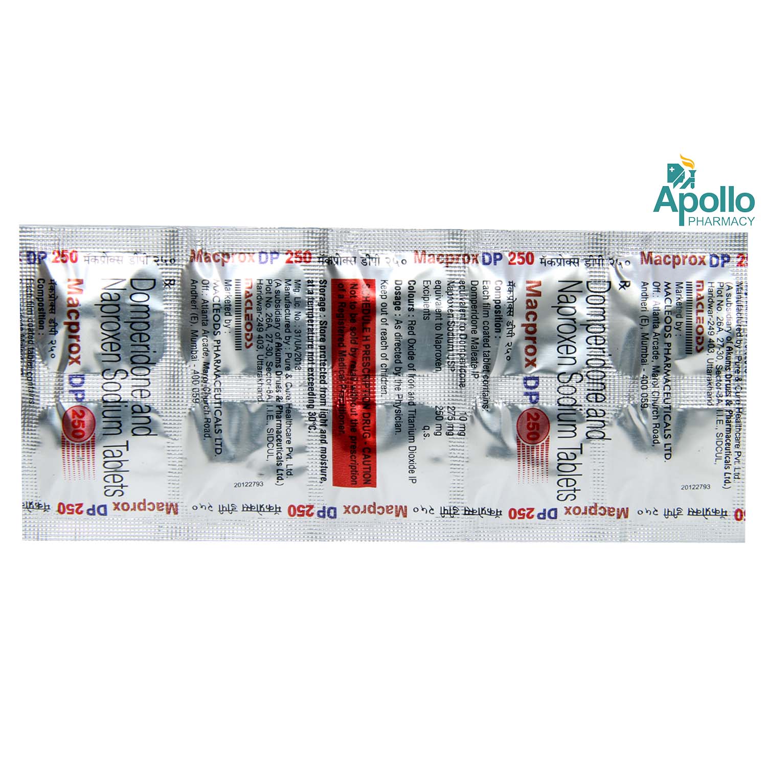 Macprox DP 250 Tablet 10's, Pack of 10 TABLETS Macprox DP 250 Tablet 10's, Pack of 10 TABLETS