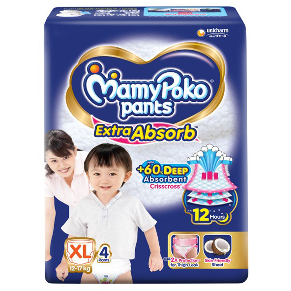 MamyPoko Extra Absorb Diaper Pants XL, 4 Count, Pack of 1 MamyPoko Extra Absorb Diaper Pants XL, 4 Count, Pack of 1