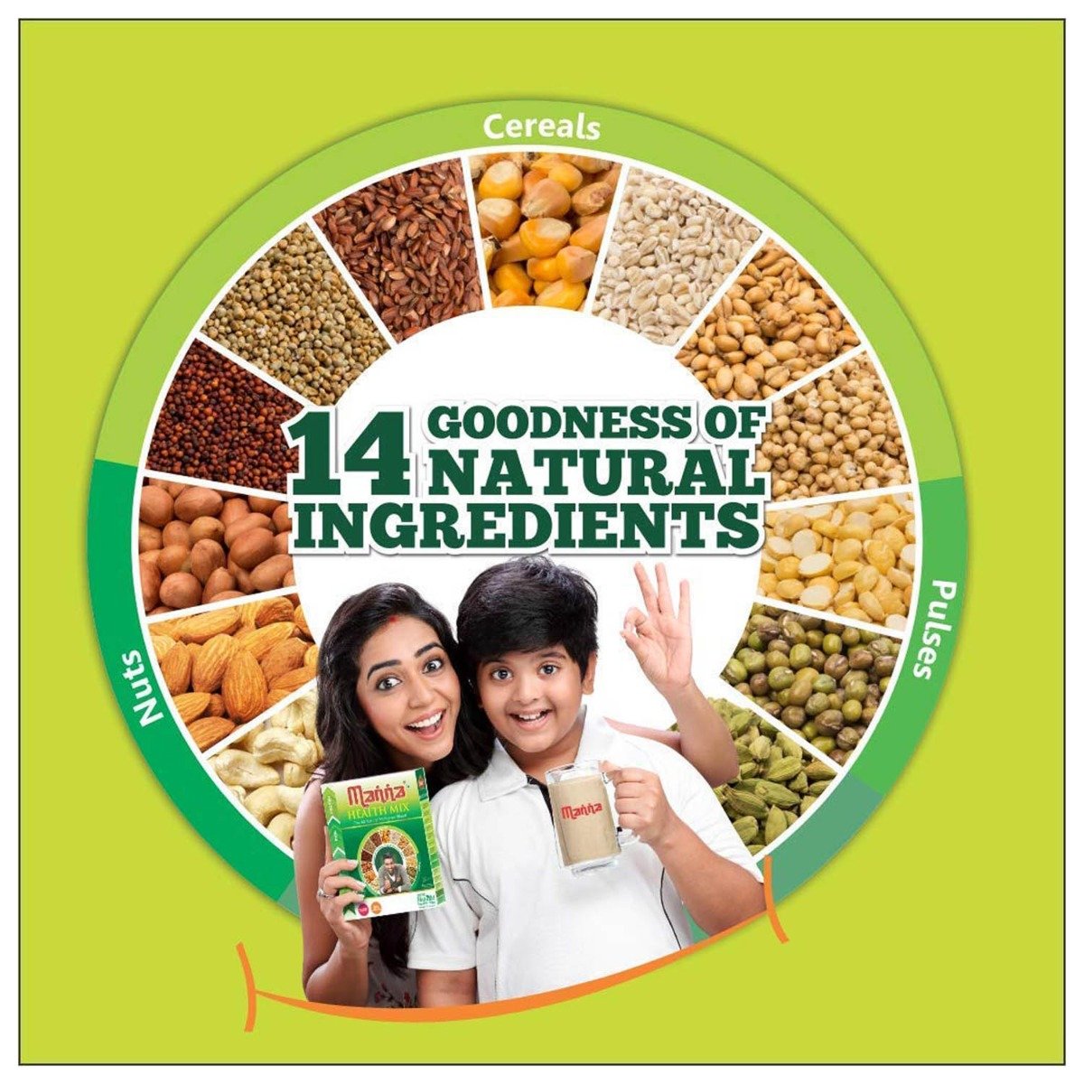 Manna Health Mix, 500 gm, Pack of 1 Manna Health Mix, 500 gm, Pack of 1