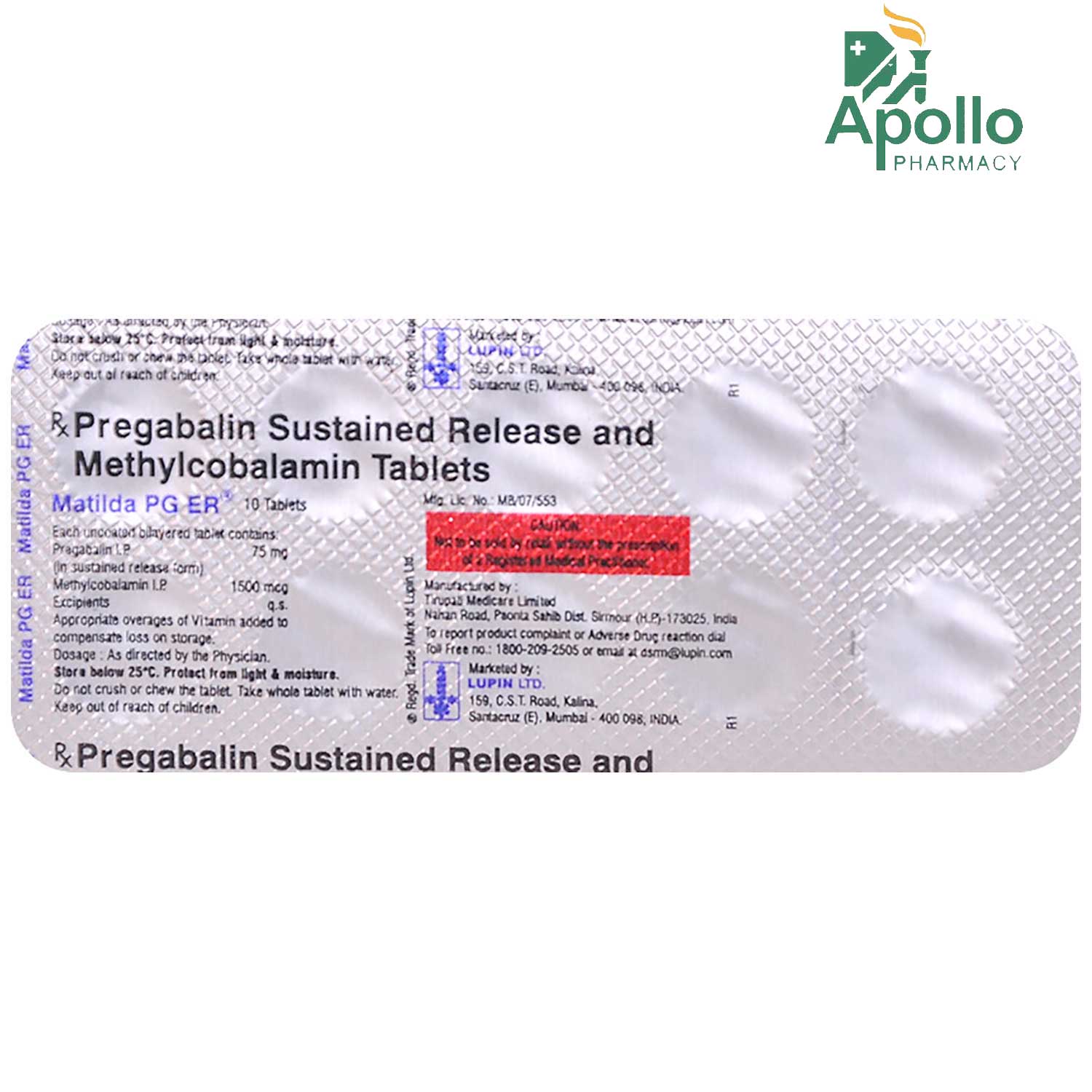 Matilda PG ER Tablet 10's, Pack of 10 Matilda PG ER Tablet 10's, Pack of 10