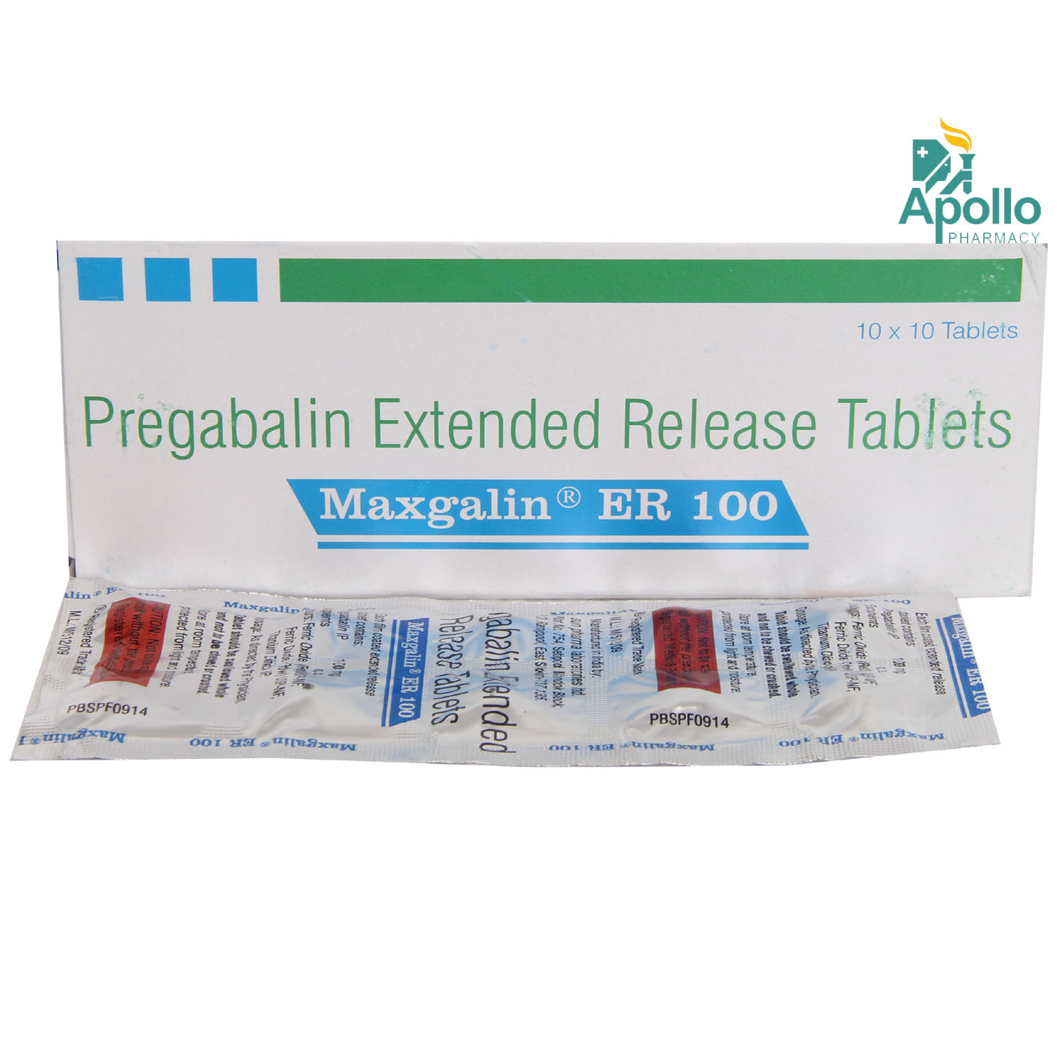 Maxgalin ER 100 Tablet 10's, Pack of 10 TABLETS Maxgalin ER 100 Tablet 10's, Pack of 10 TABLETS