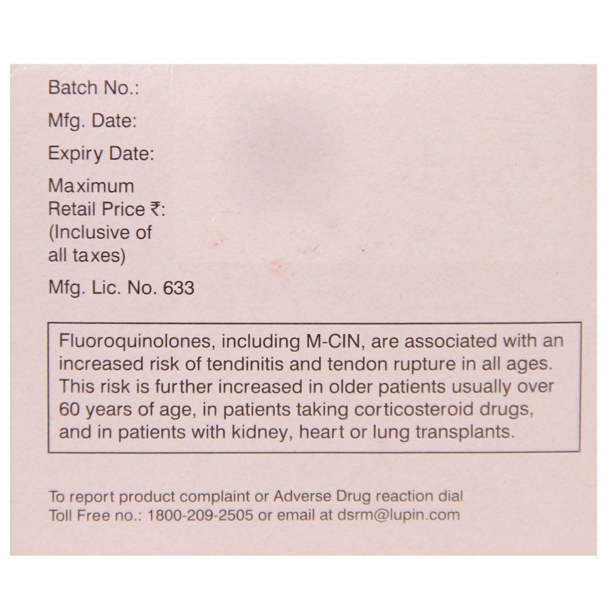 M-Cin Tablet 5's, Pack of 5 TABLETS M-Cin Tablet 5's, Pack of 5 TABLETS