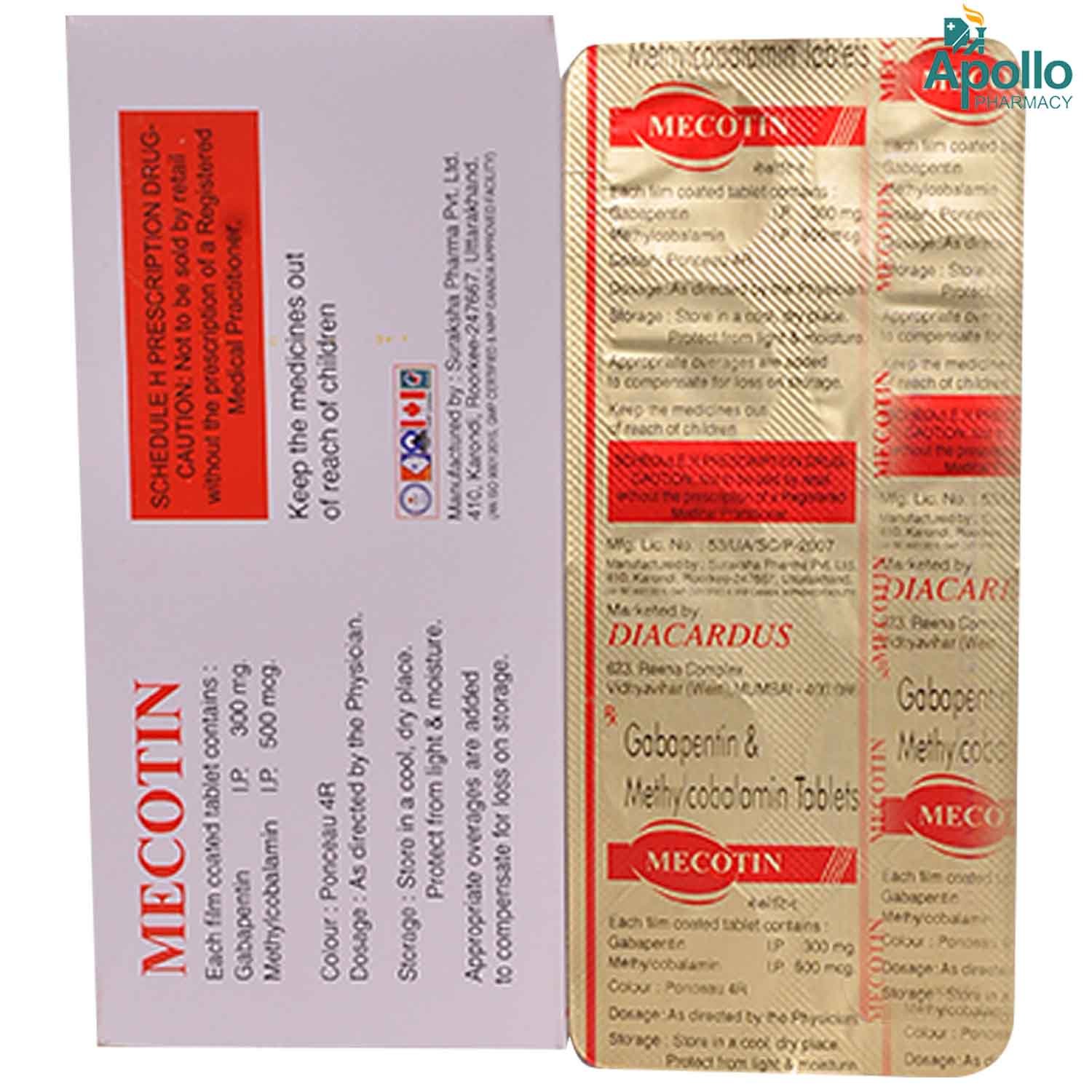 Mecotin Tablet 10's, Pack of 10 TABLETS Mecotin Tablet 10's, Pack of 10 TABLETS