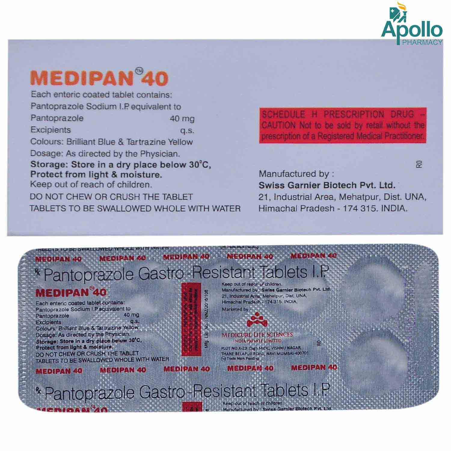 Medipan 40 Tablet 10's, Pack of 10 TABLETS Medipan 40 Tablet 10's, Pack of 10 TABLETS